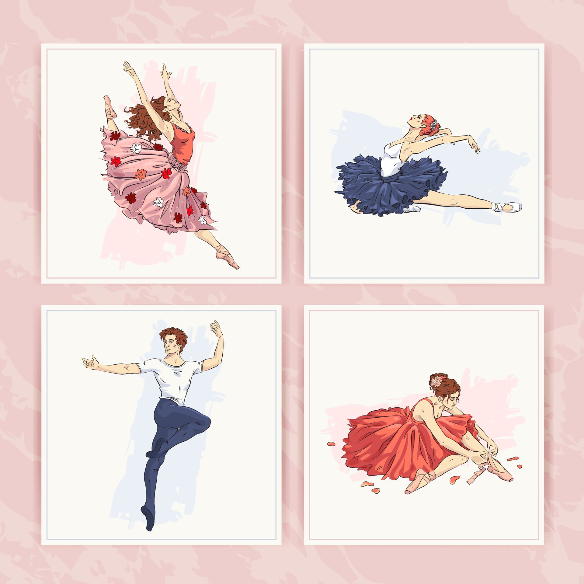 Ballet clipart ballet greeting card set