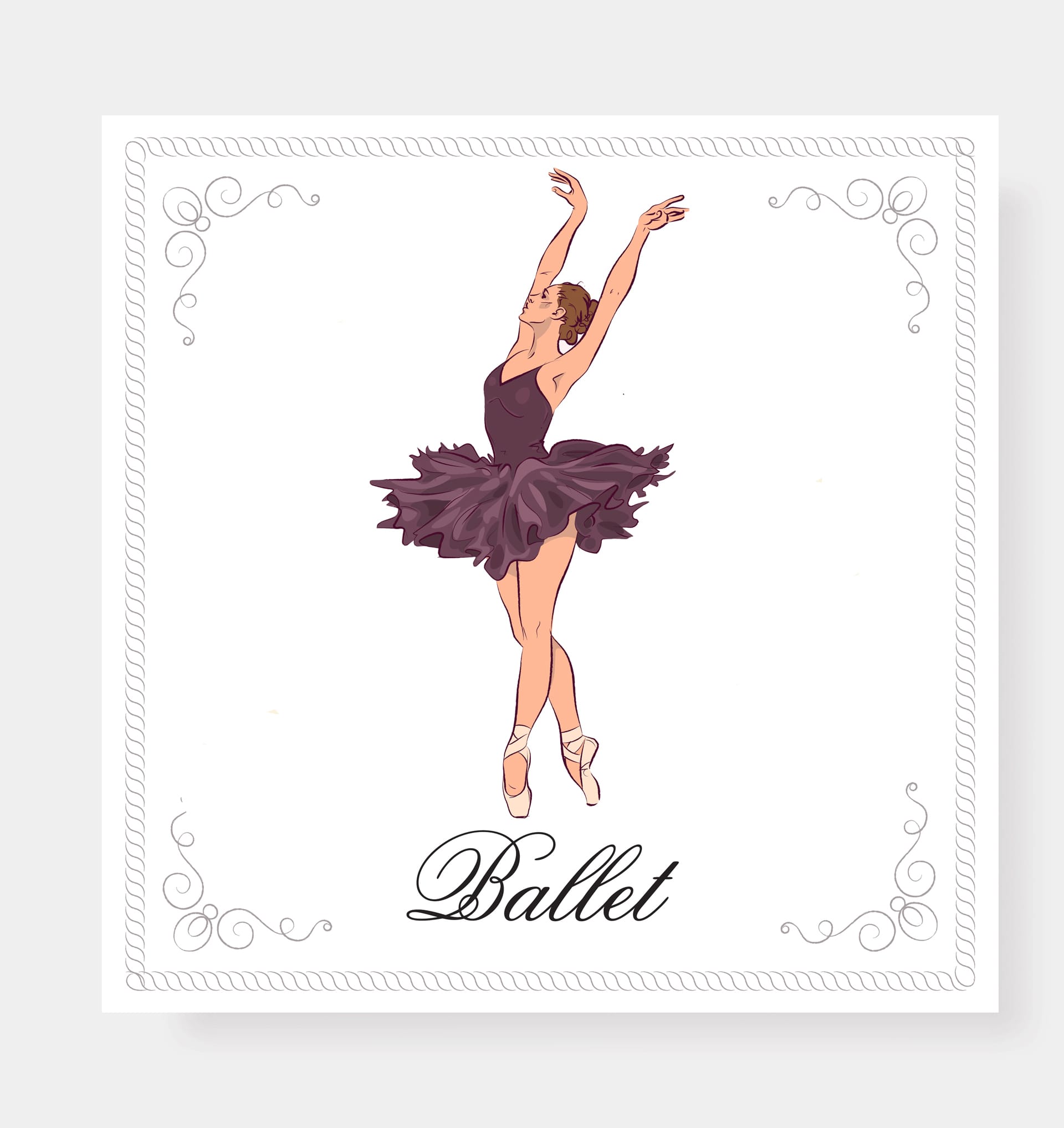 Ballet greeting card set excellent image ballet clipart