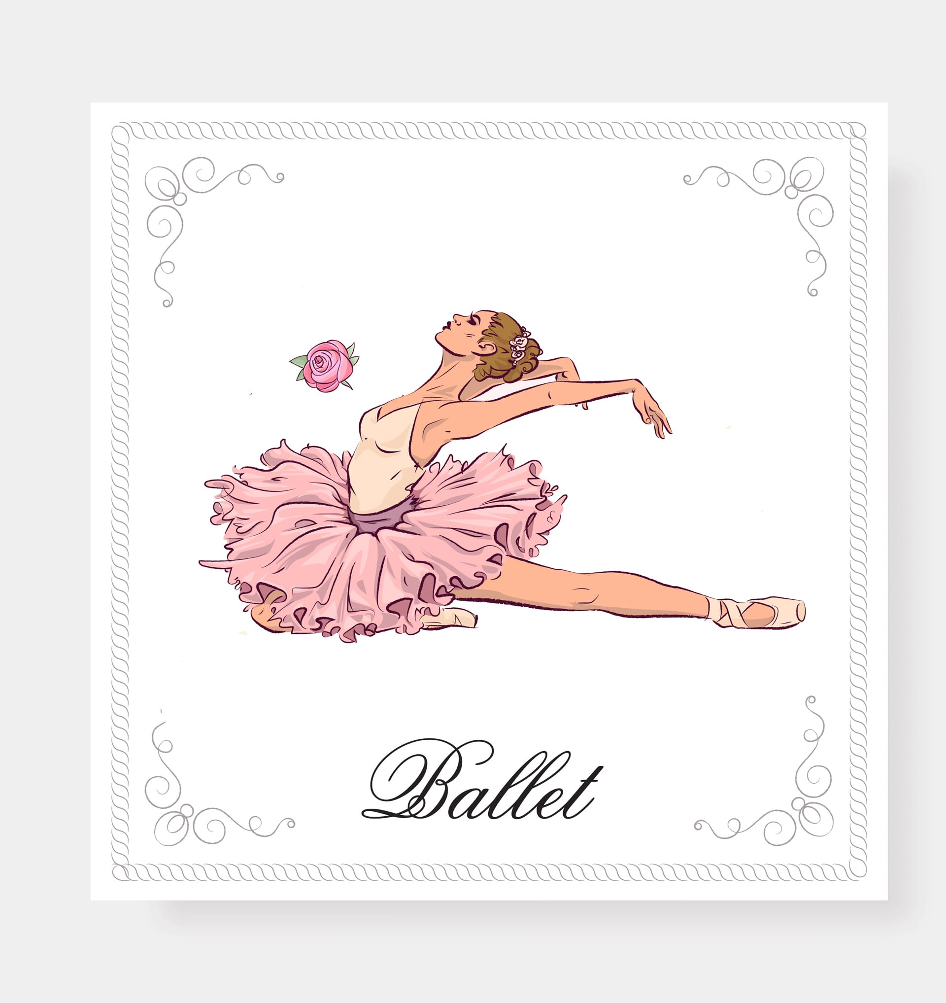 Ballet greeting card set fine picture