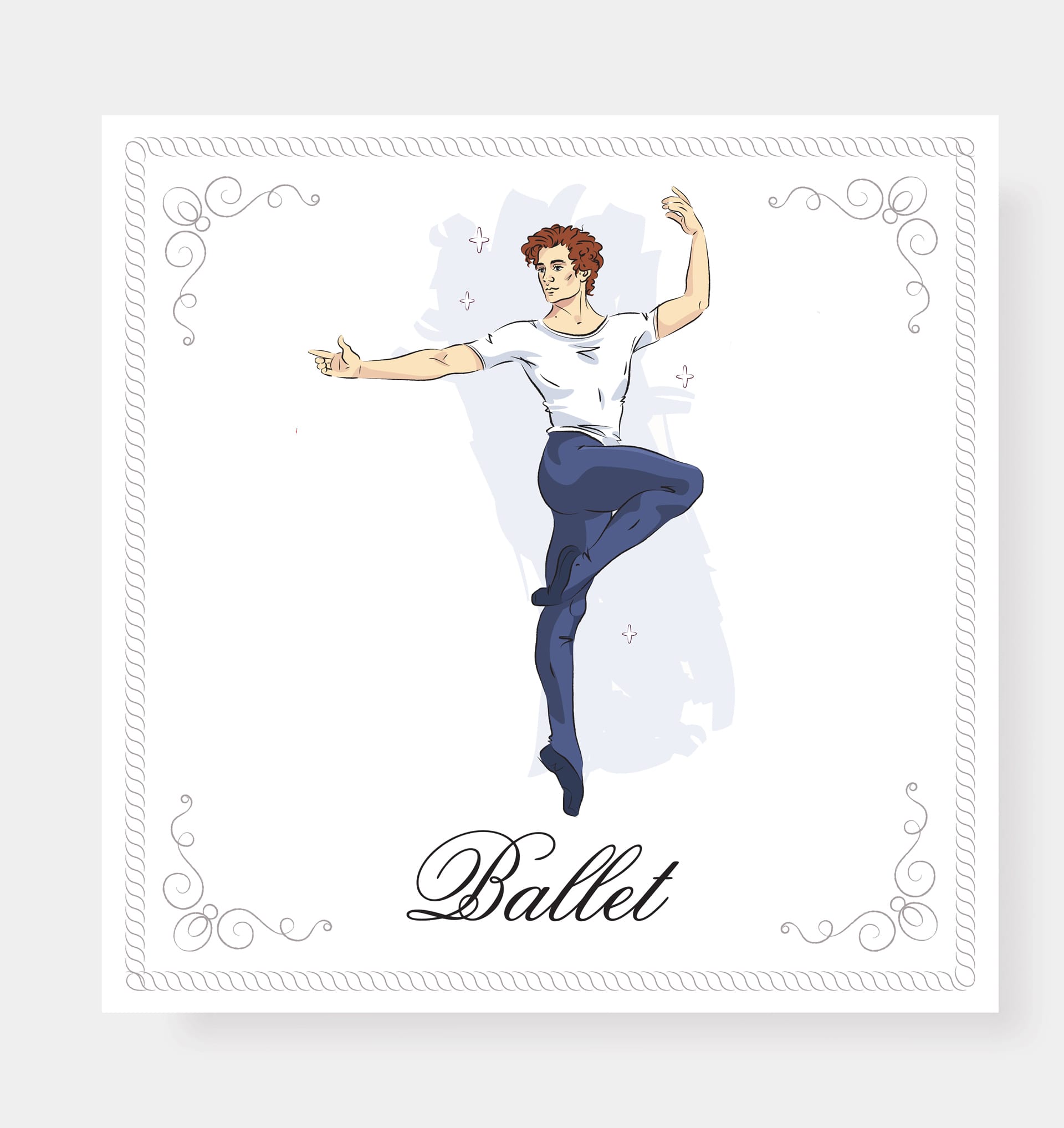 Ballet greeting card set nice image