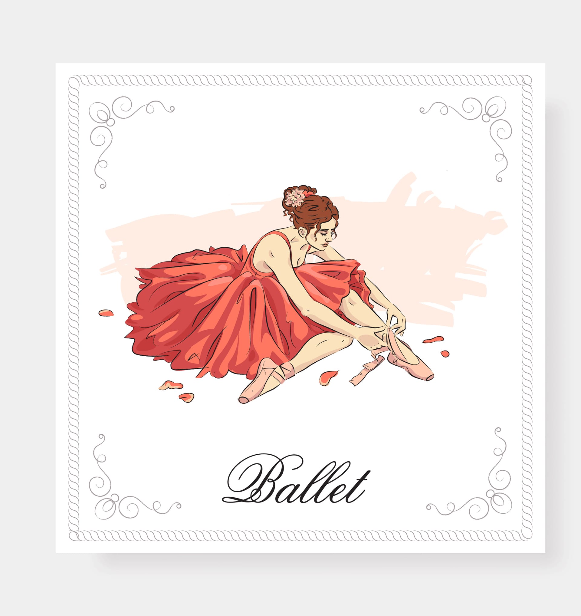 Ballet greeting card set nice picture