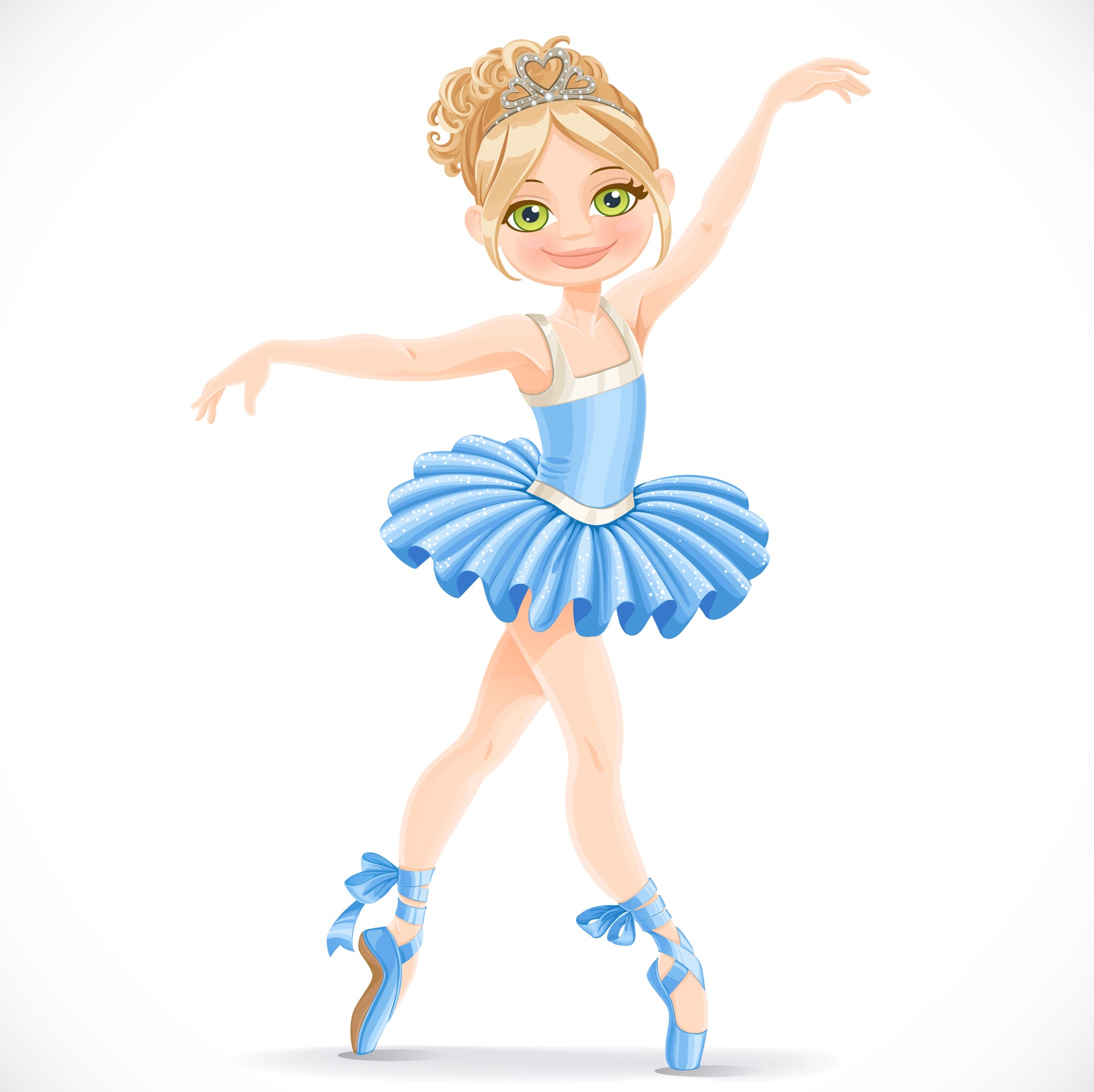 Beautiful ballerina girl dancing blue dress
