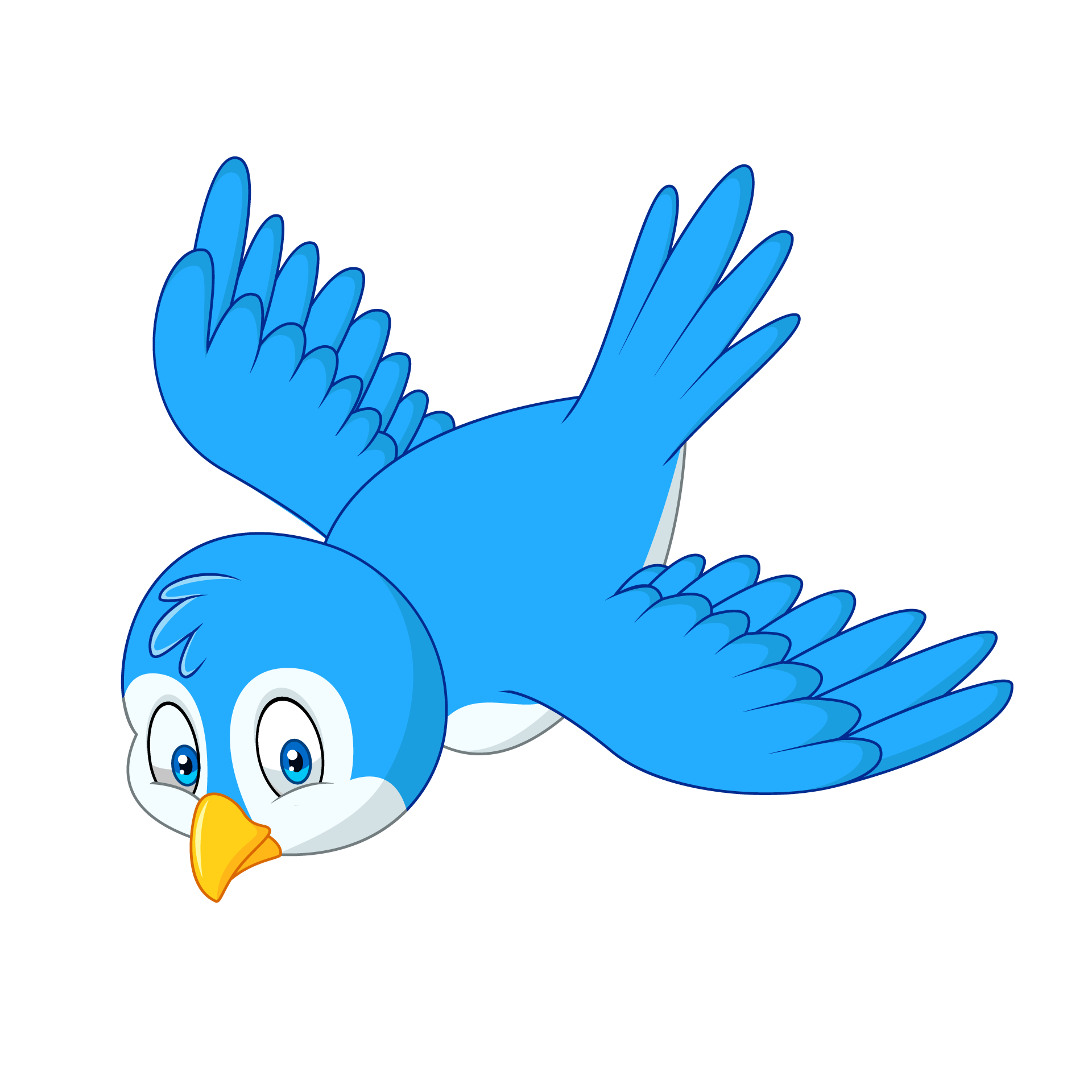 Cartoon blue bird collection excellent picture