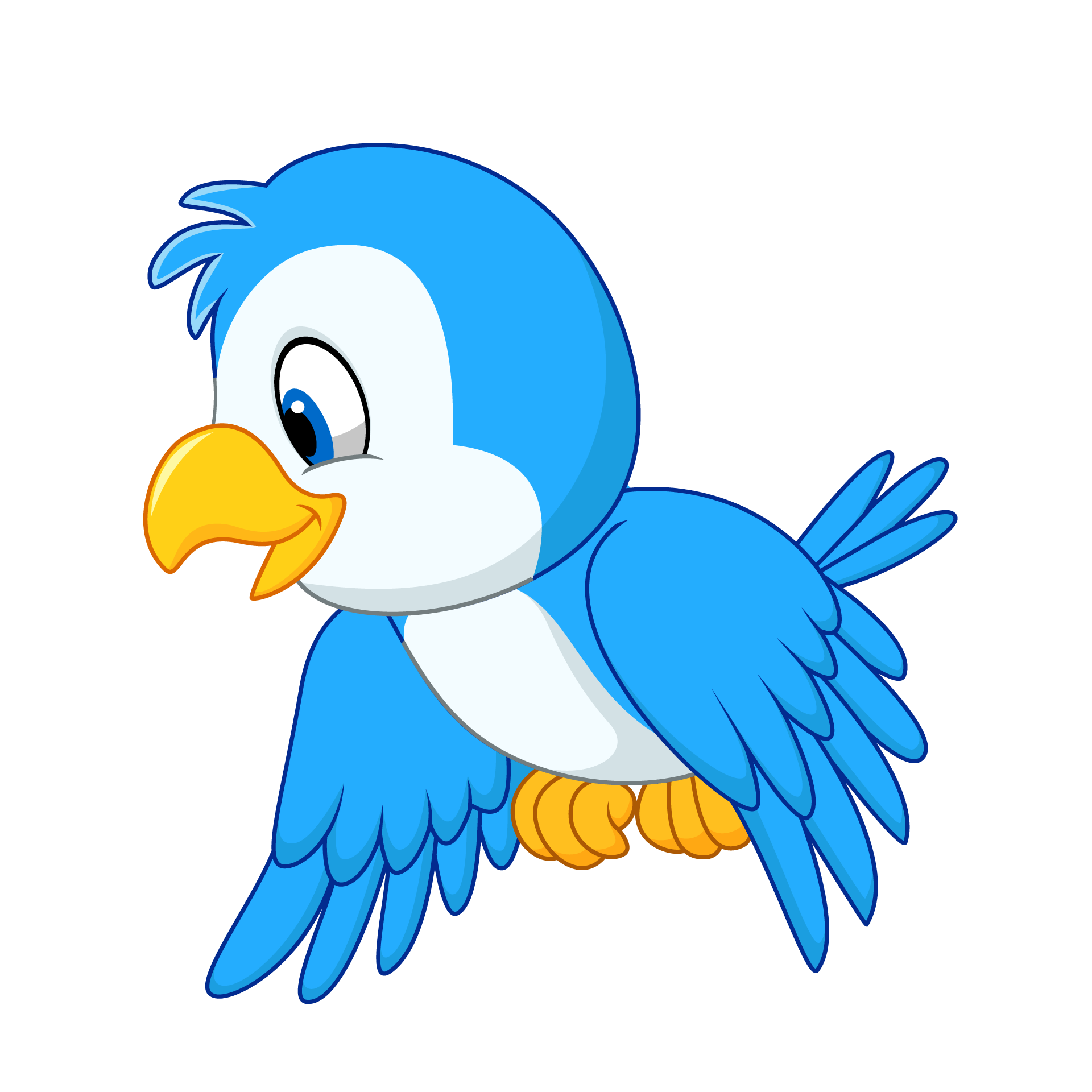 Cartoon blue bird collection picture
