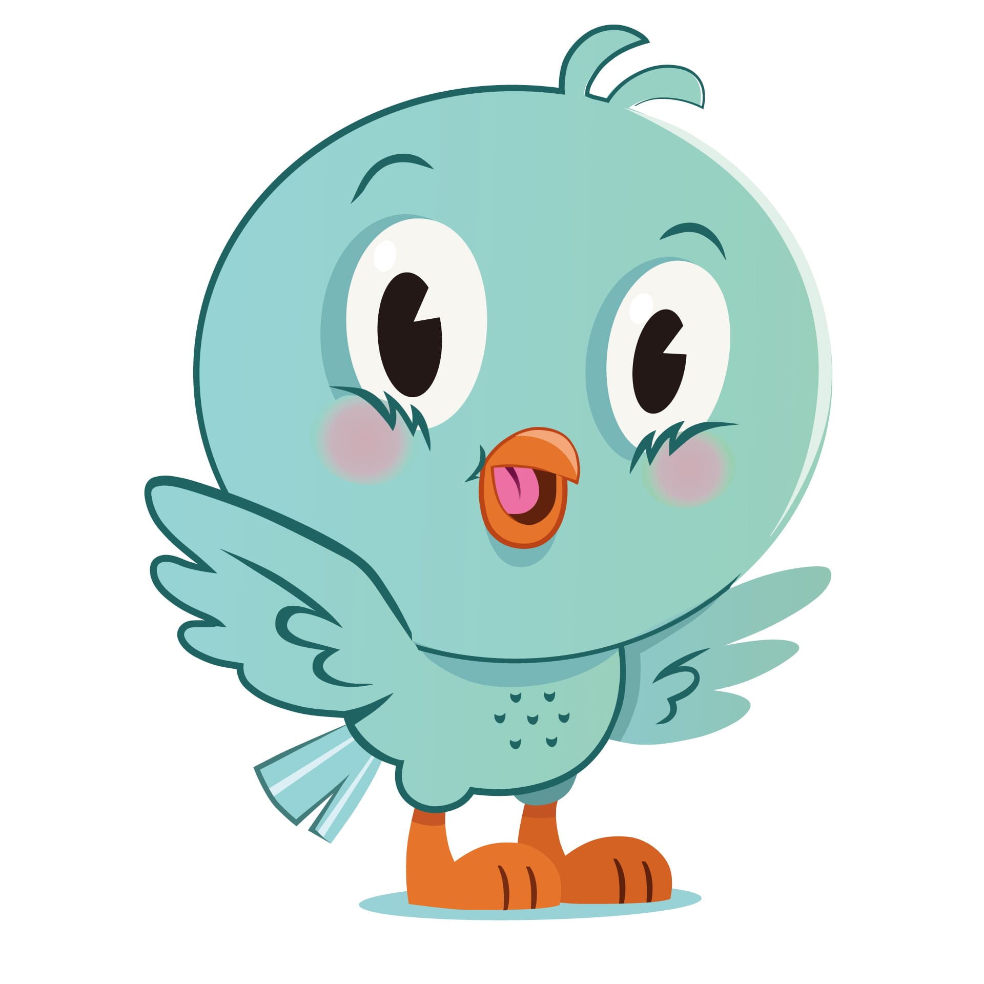 Character sheet cute little cartoon bird image