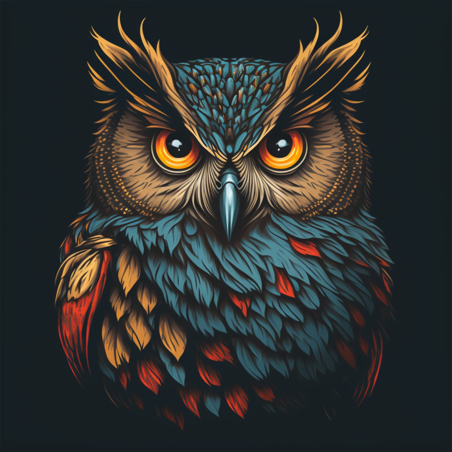 Owl t shirt graphic design illustration
