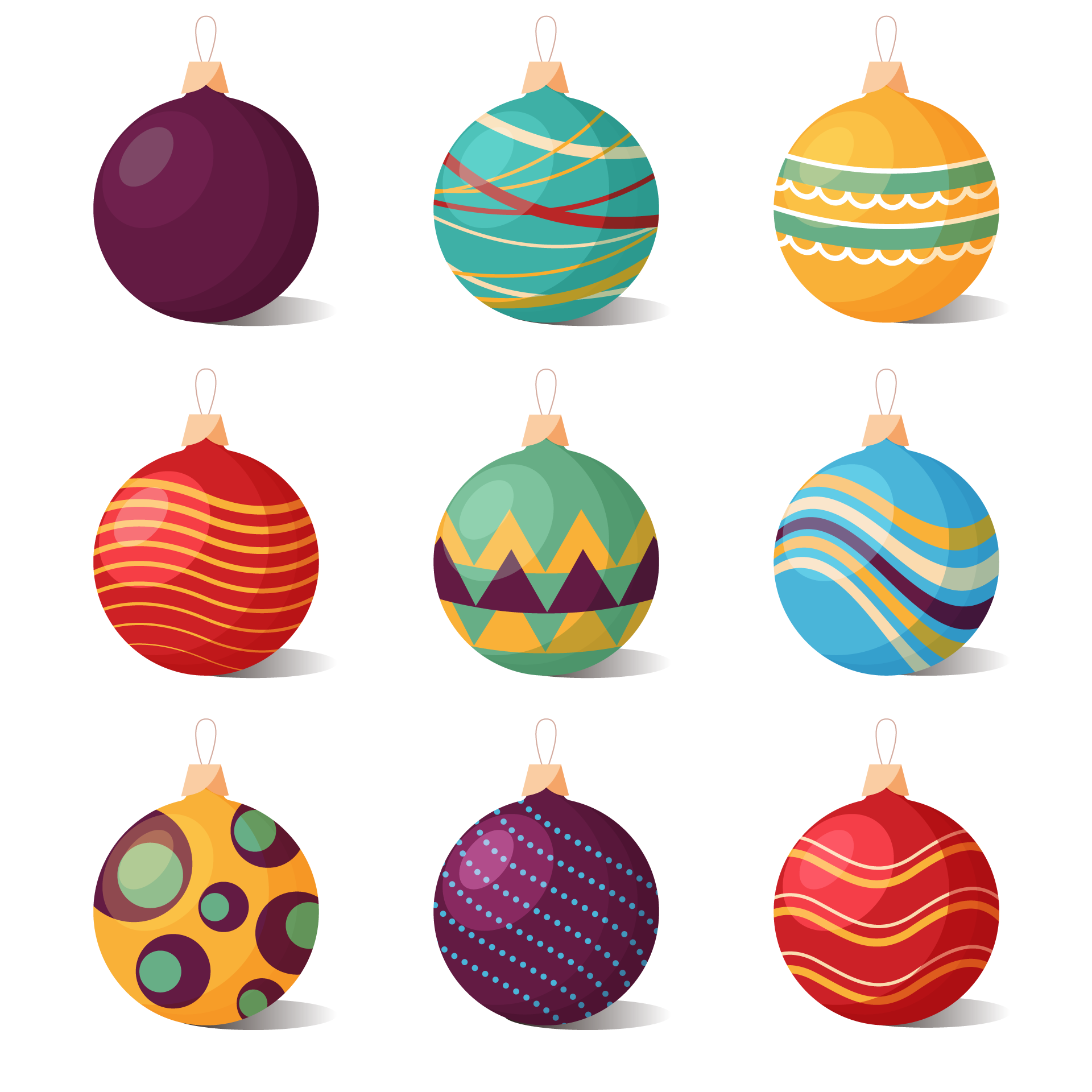 Christmas ball png christmas ball ornaments flat design