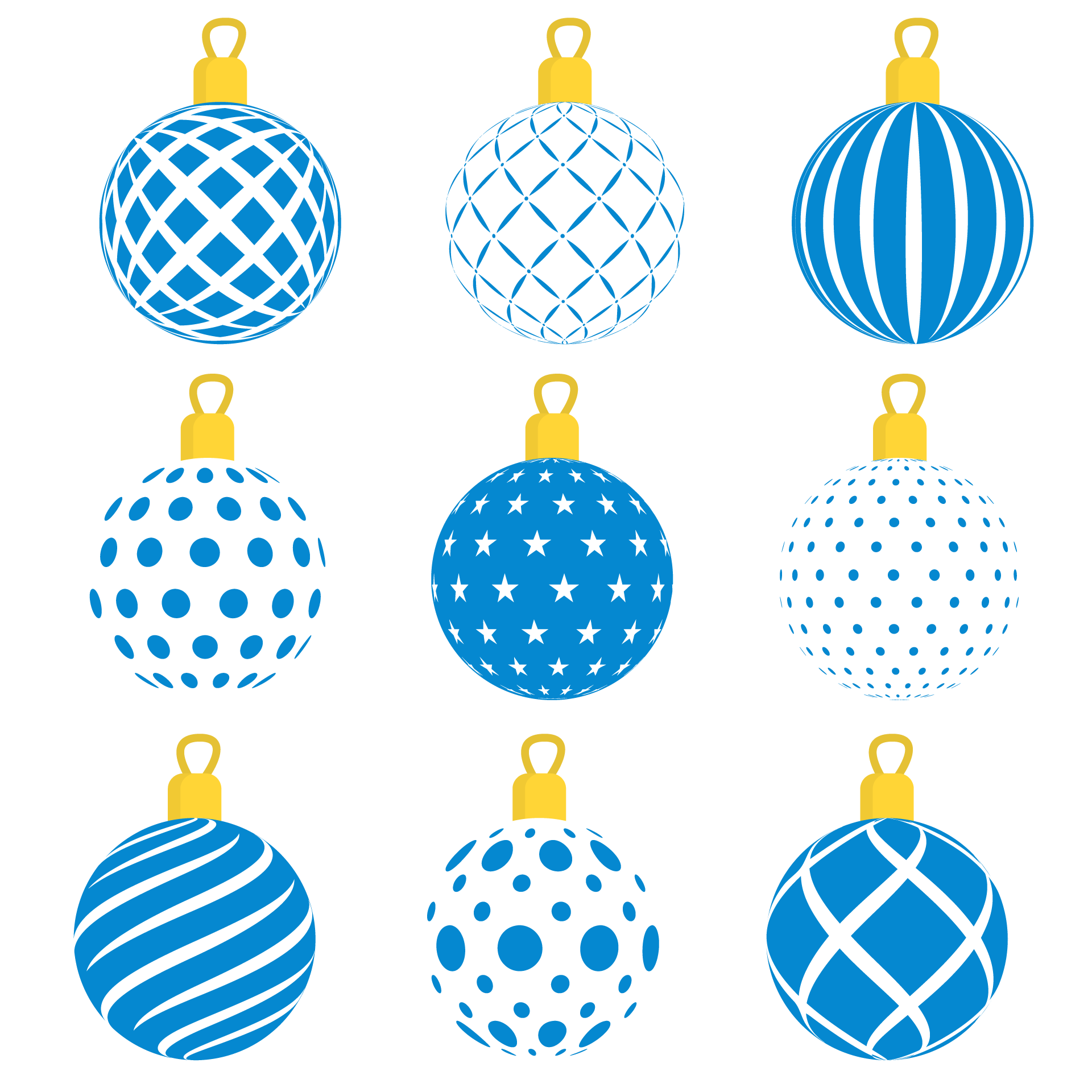 Collection christmas balls with abstract design