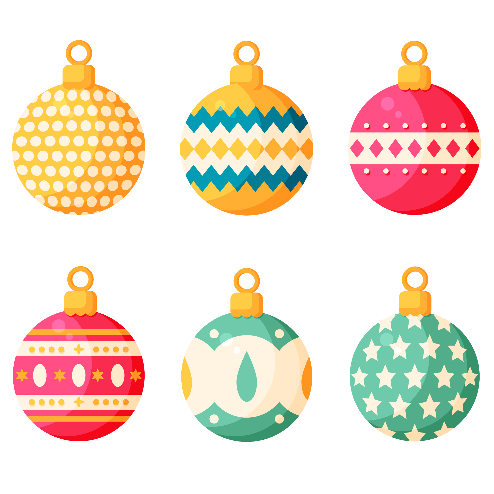 Flat christmas ball ornaments collection image