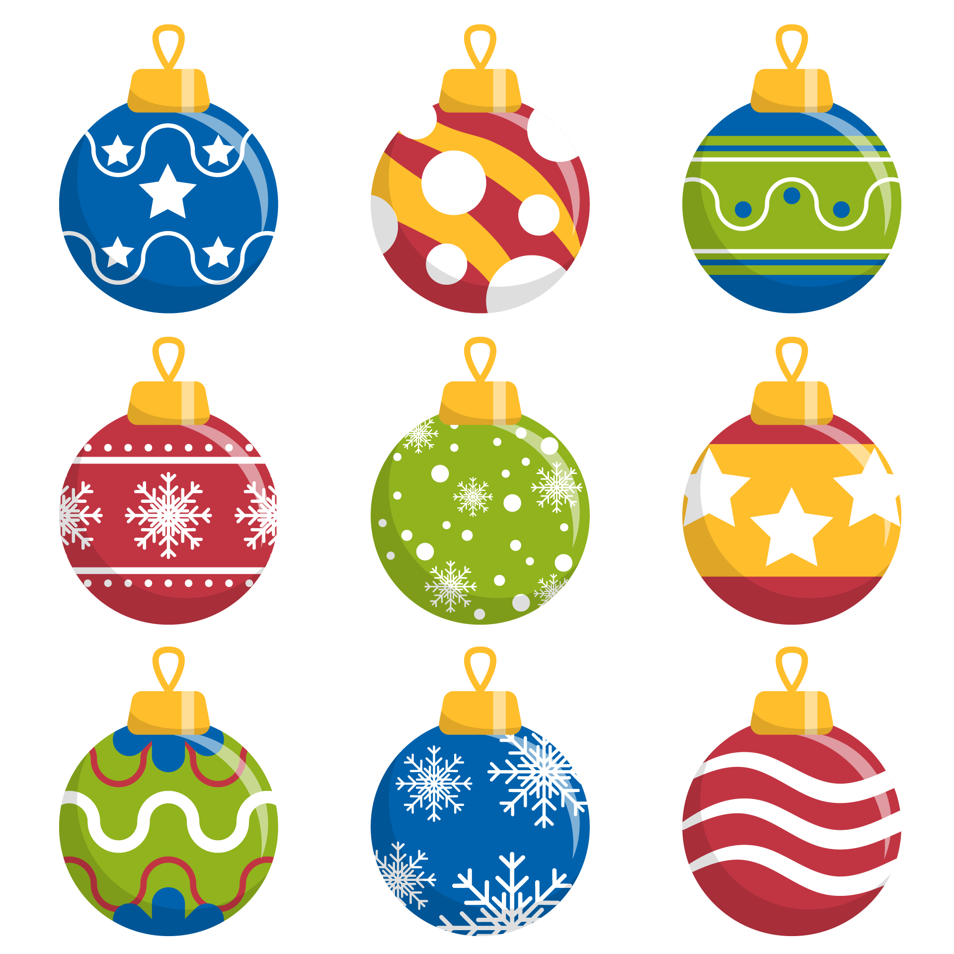 Flat design christmas balls set christmas ball png