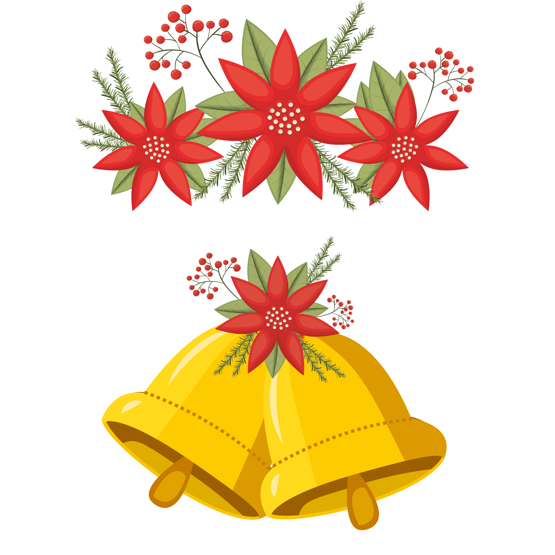 Christmas bells clipart golden xmas bells picture