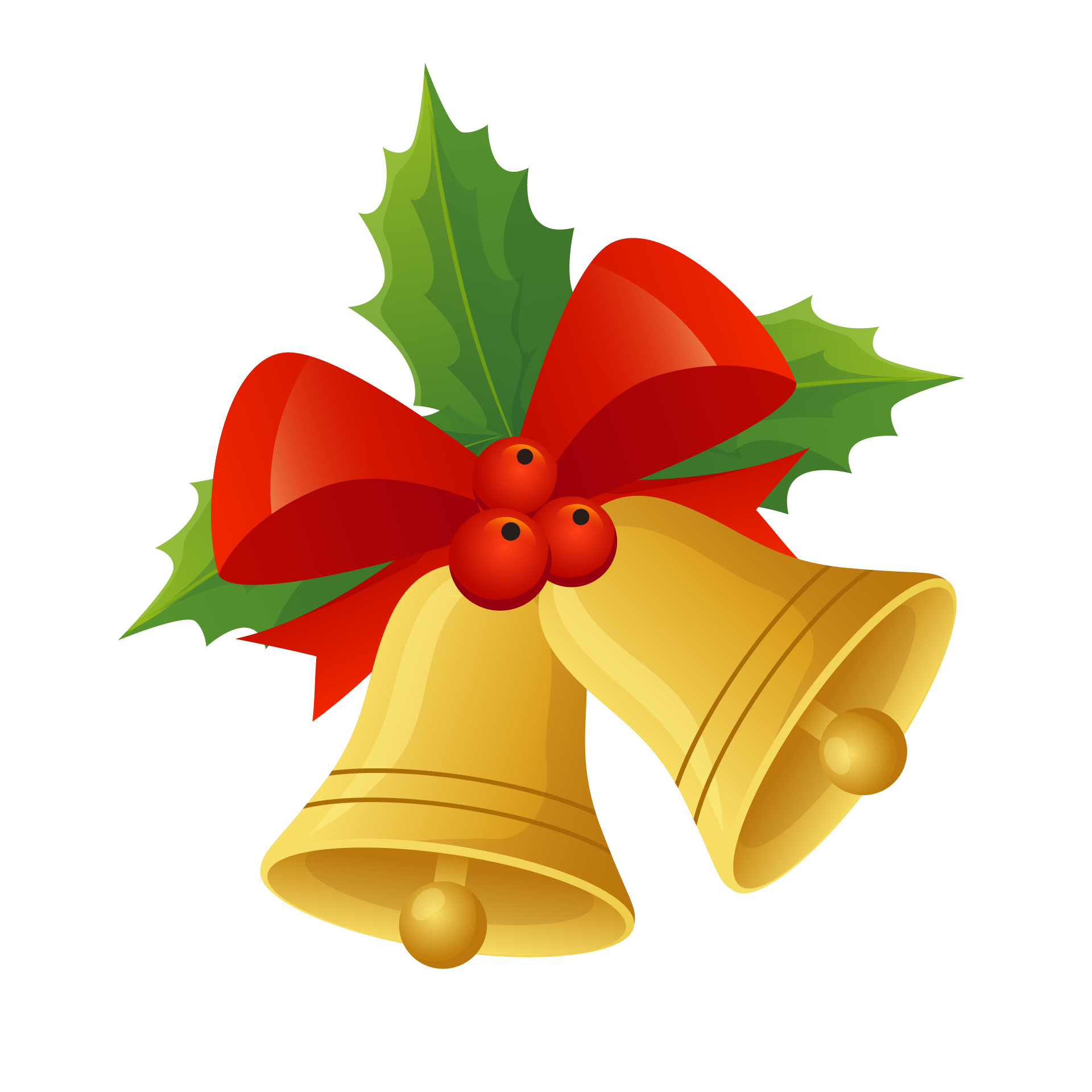 Golden xmas bells excellent image christmas bells clipart