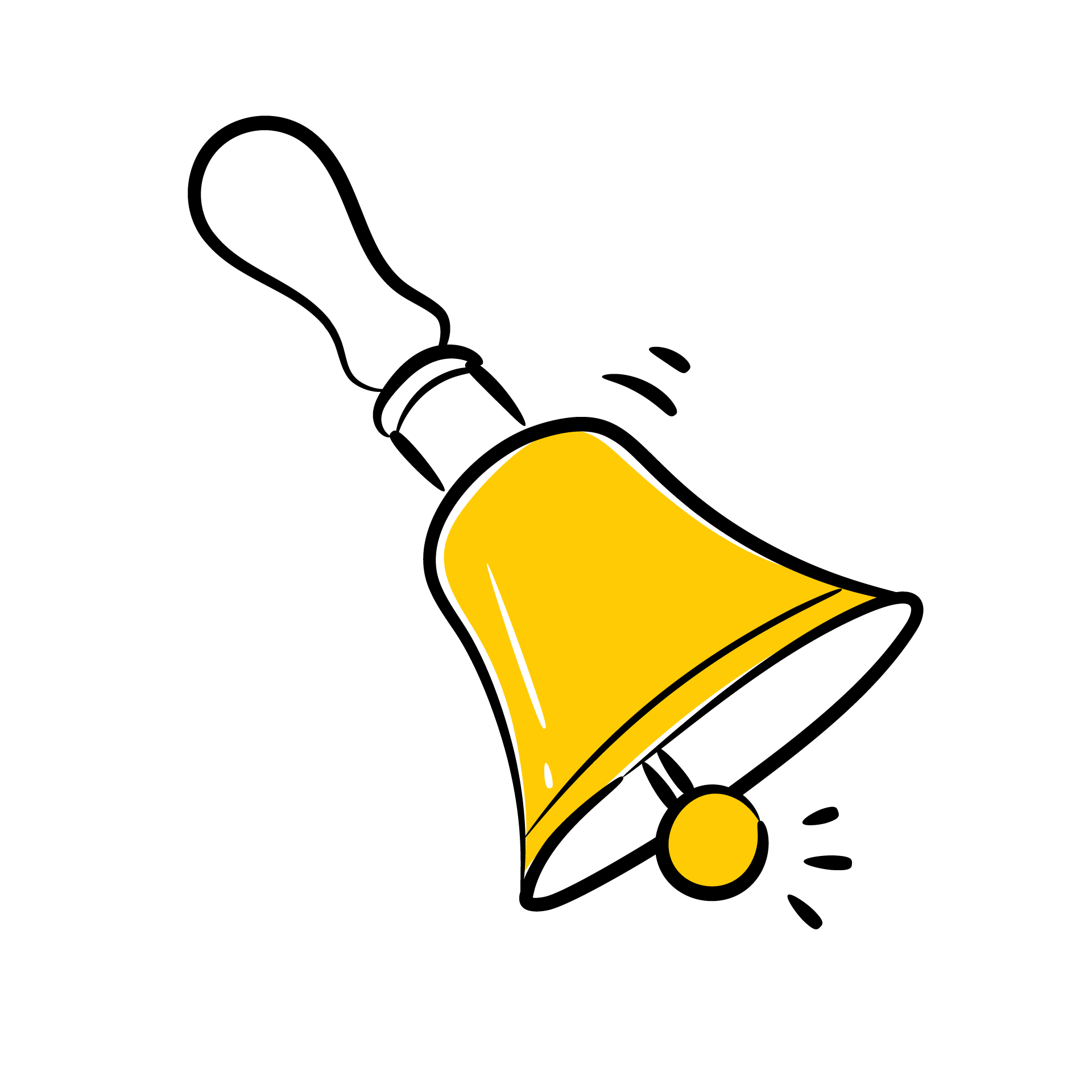 Sign bell hand drawn icon bell