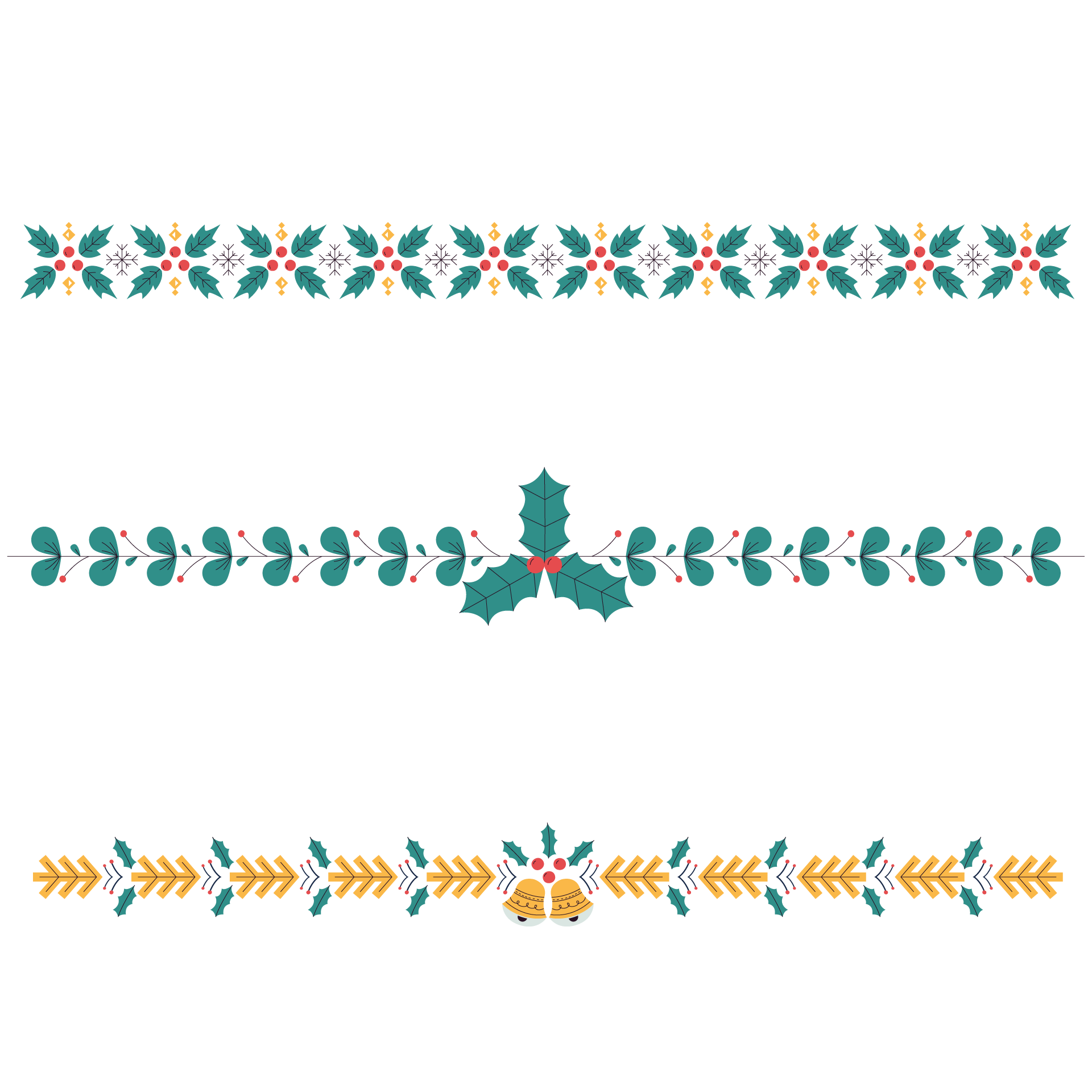 Xmas frames borders flat design excellent picture