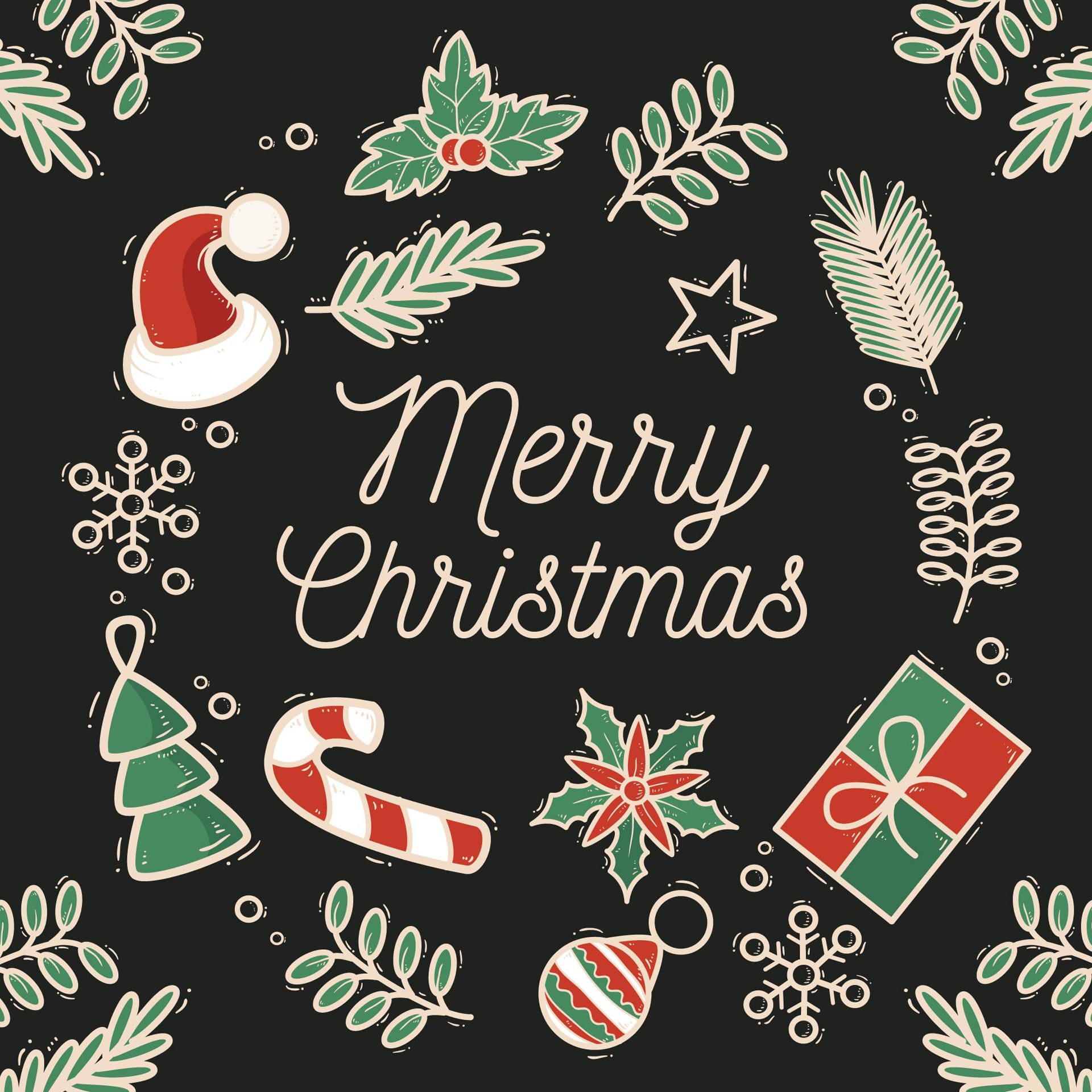 Hand drawn christmas background image