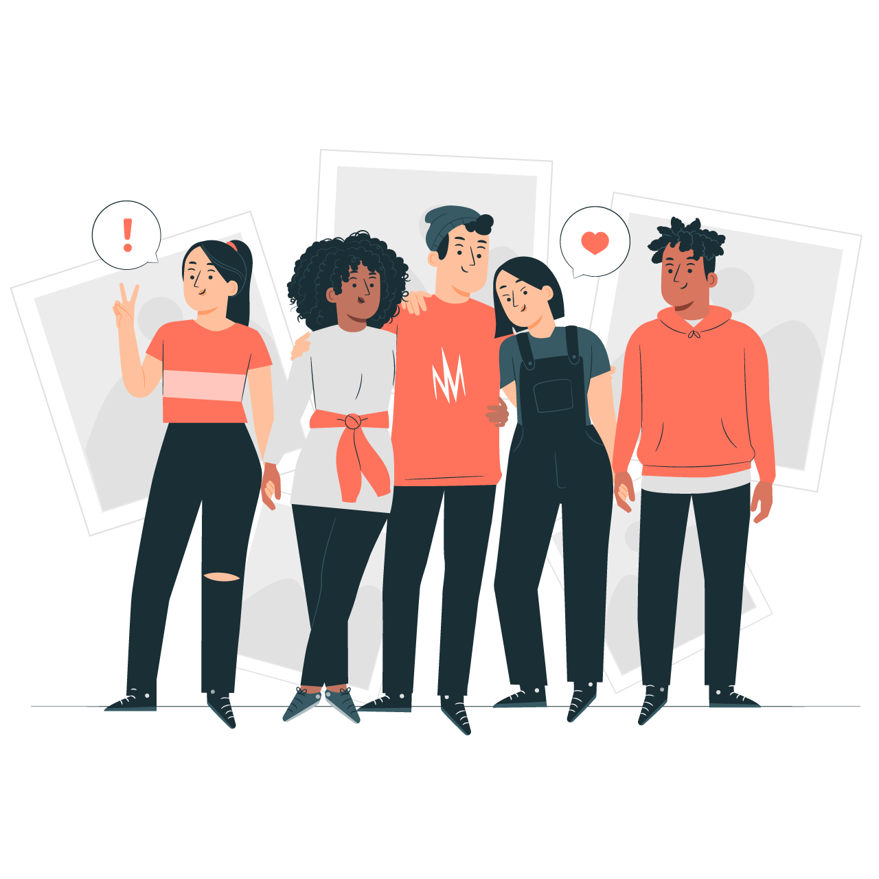 People clipart group photo concept illustration cartoon image