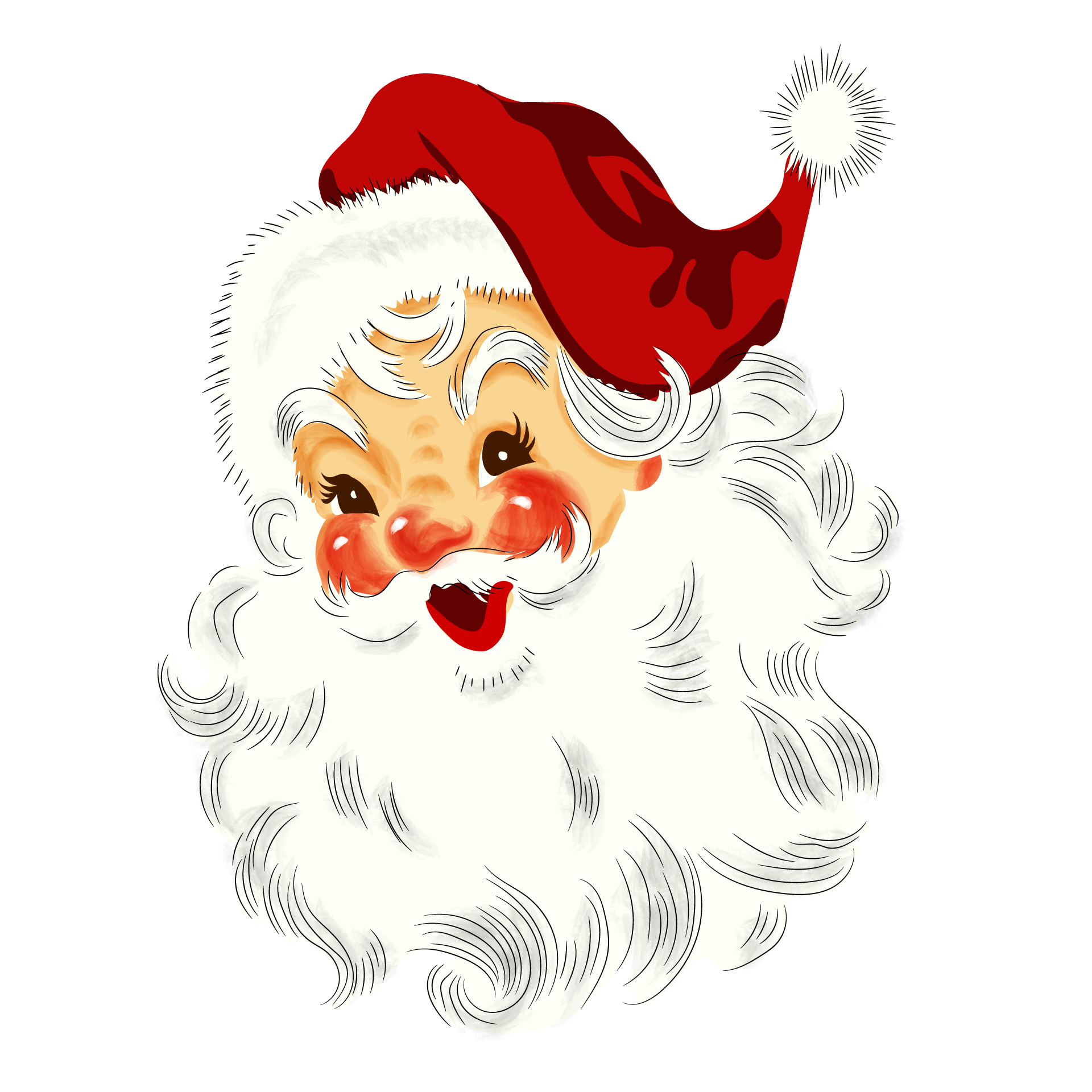 Christmas cute santa claus cartoon drawing