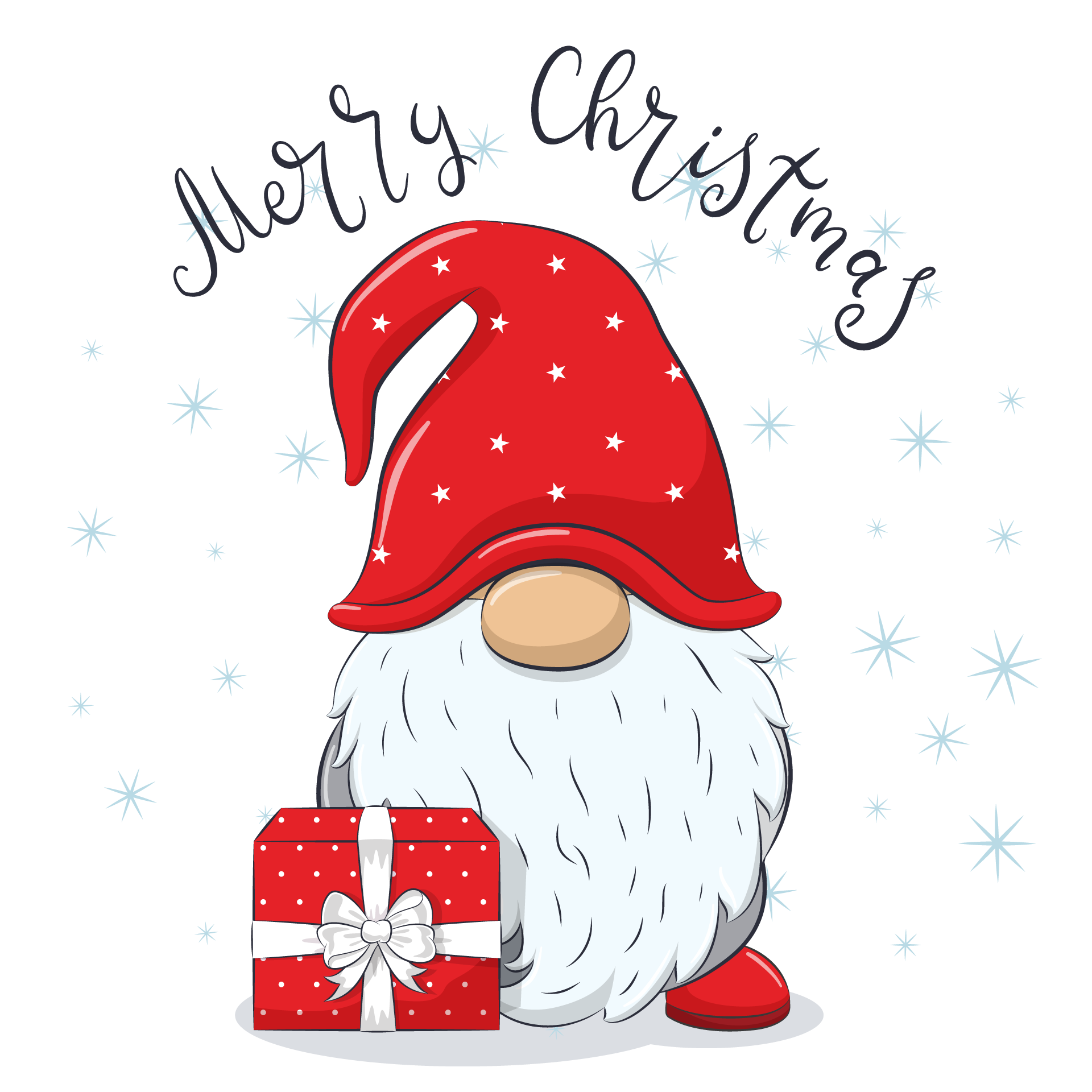 Cute gnome with christmas gift excellent image