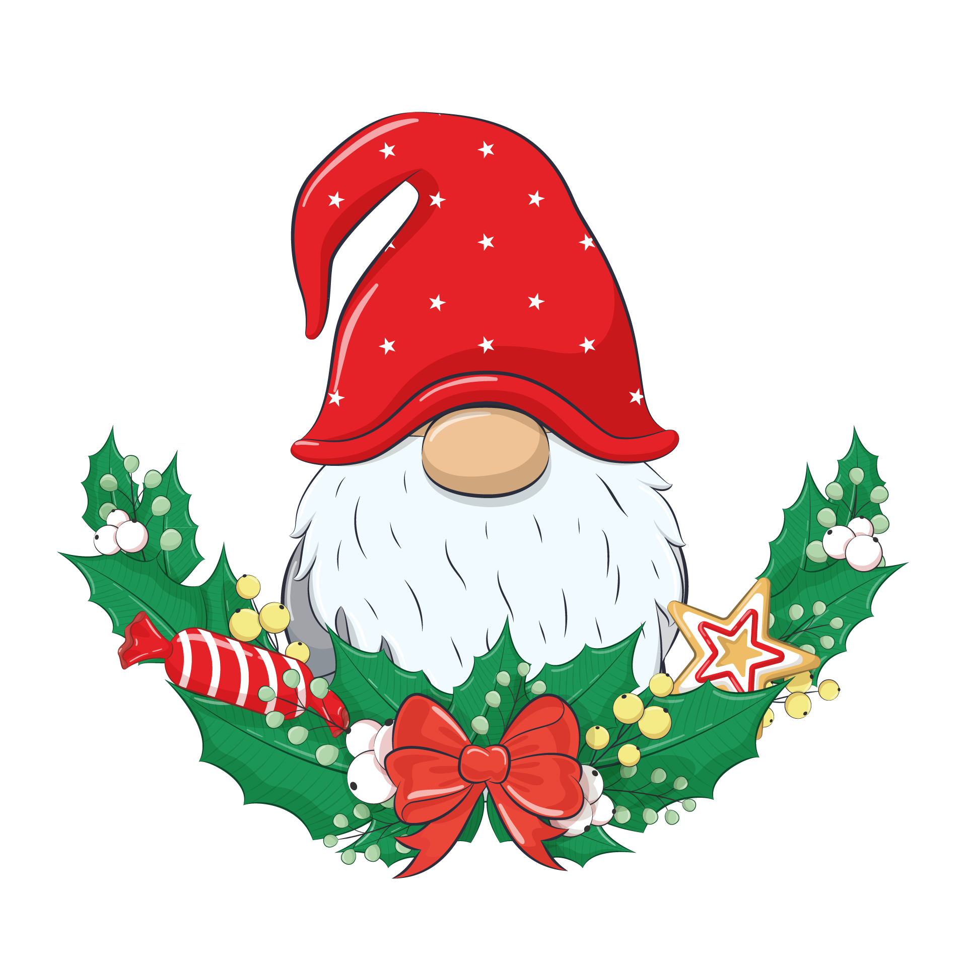 Cute gnome with christmas wreath image