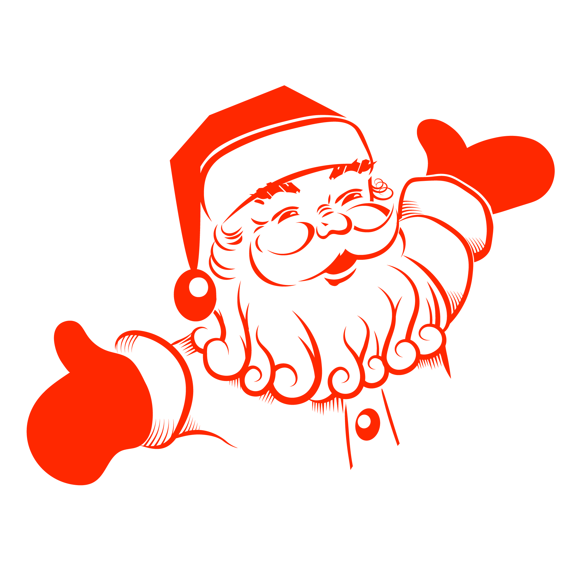 Silhouette santa claus head excellent image