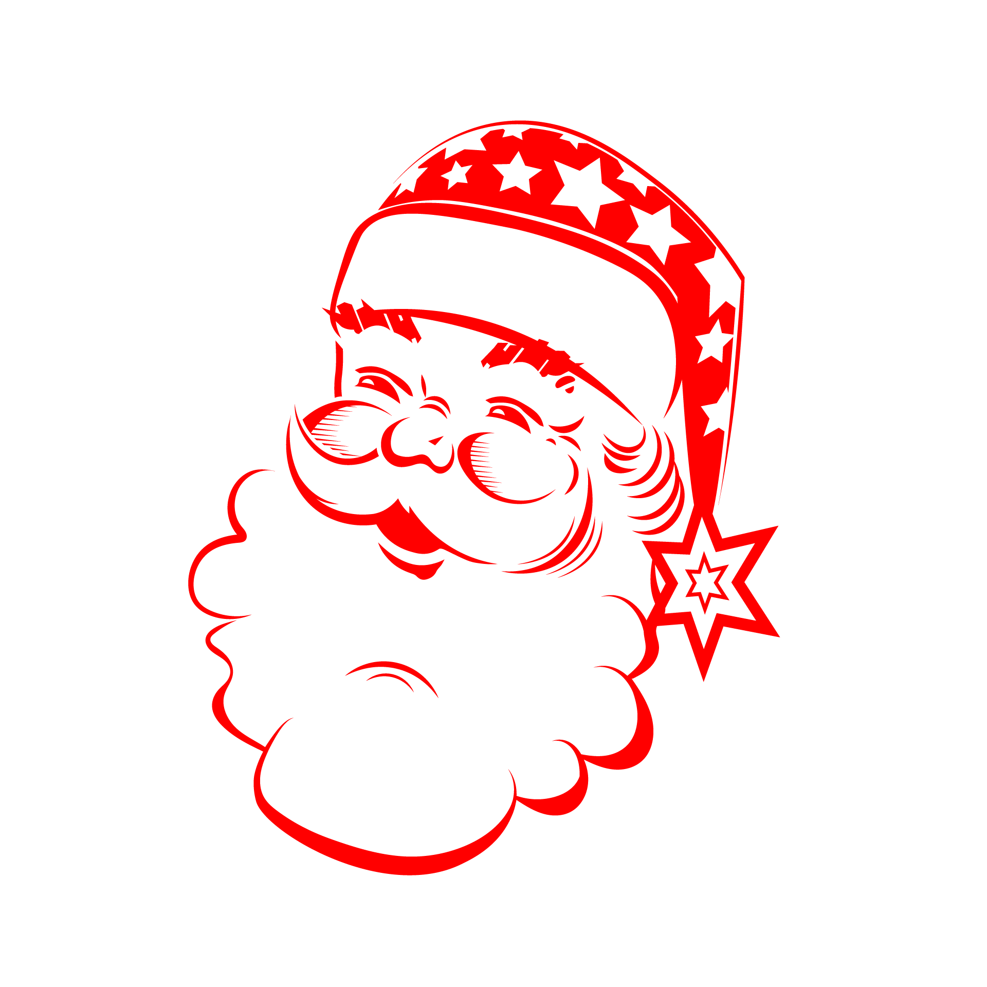 Silhouette santa claus head picture