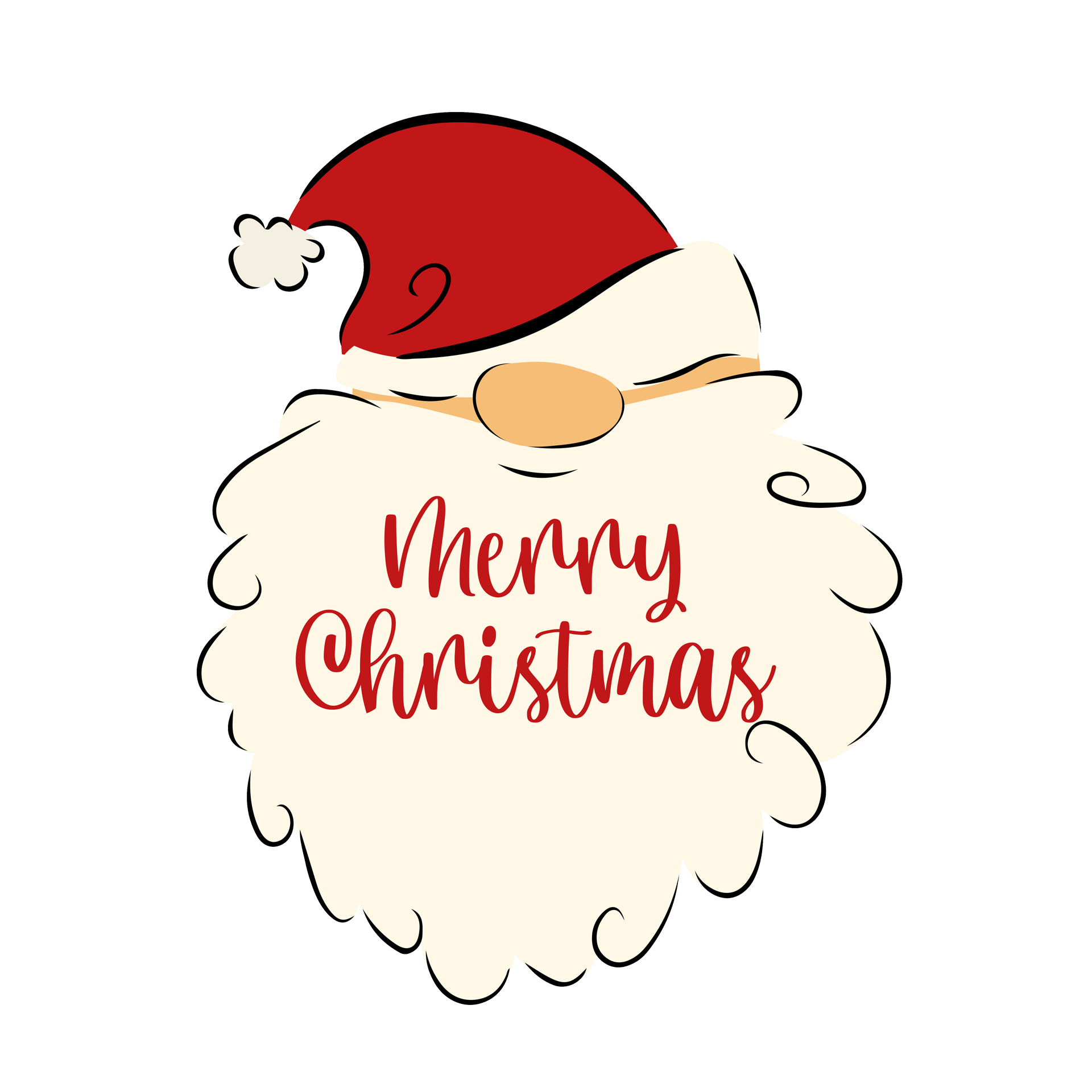 Vintage santa claus illustrator santa face clipart