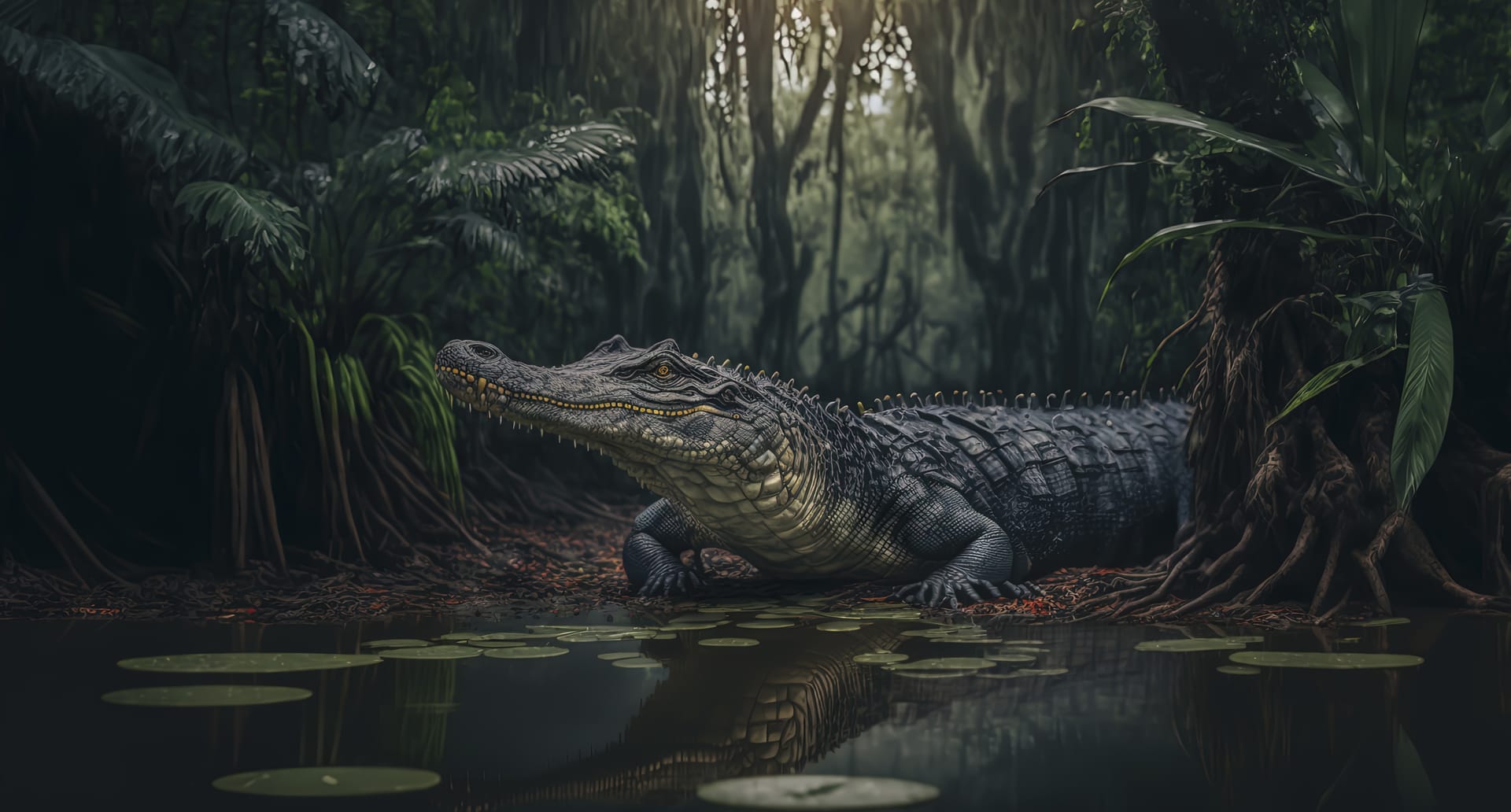 Animal image large alligator jungle