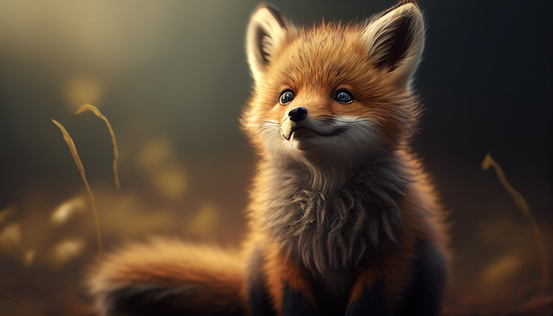 Fox with blue eye red fur animal image