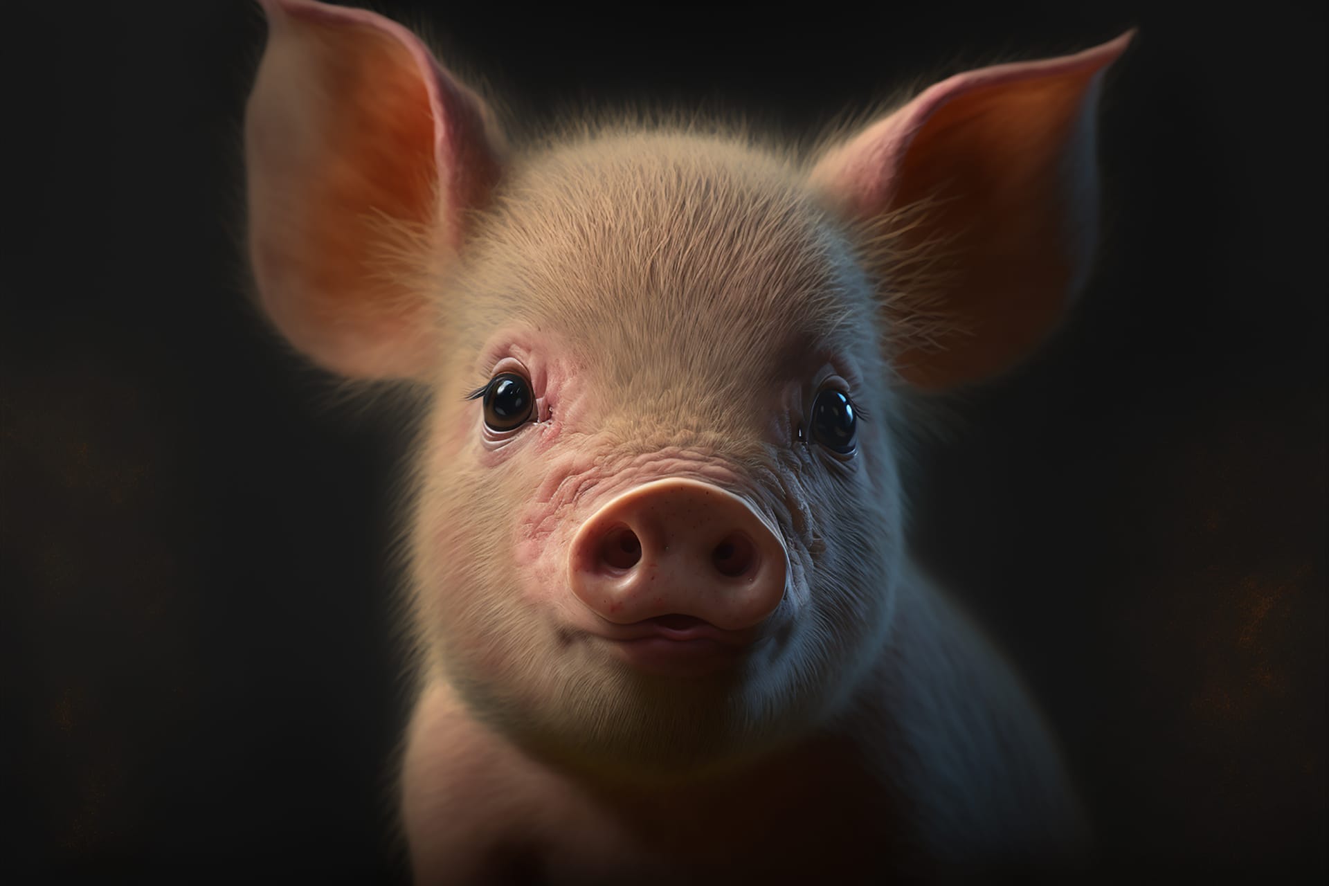 Portrait cute pig picture animal photo