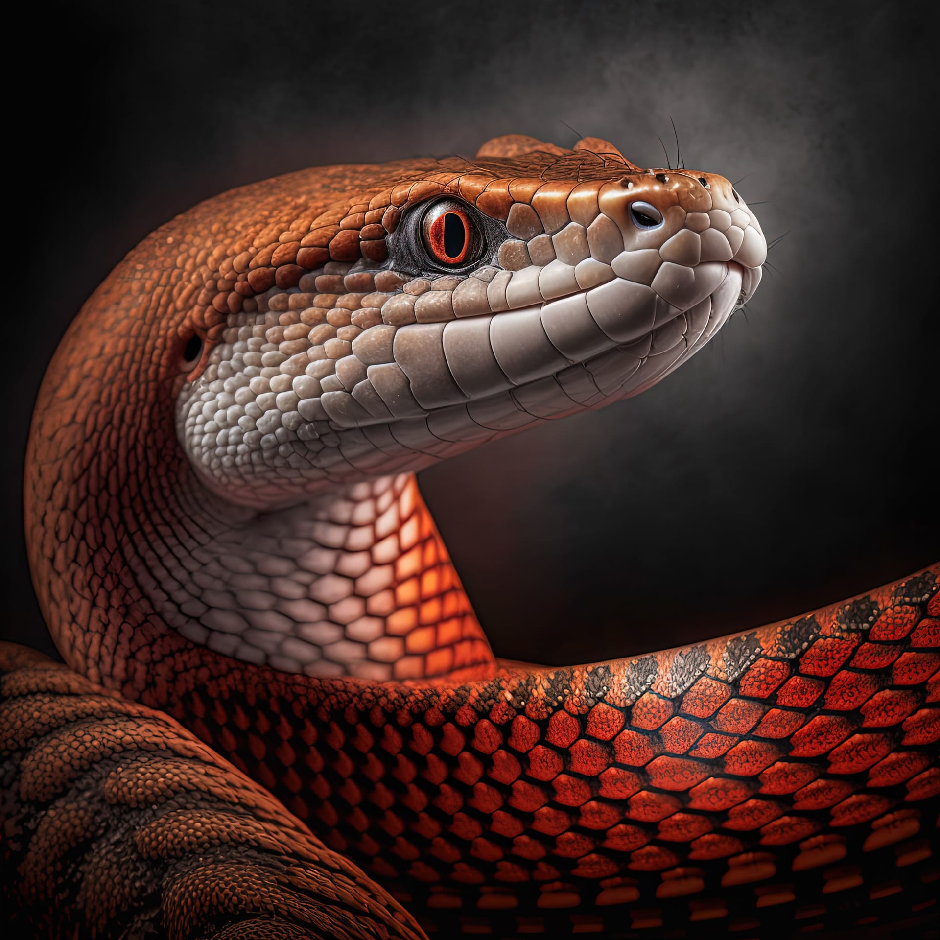 Snake portrait studio ultra realistic picture