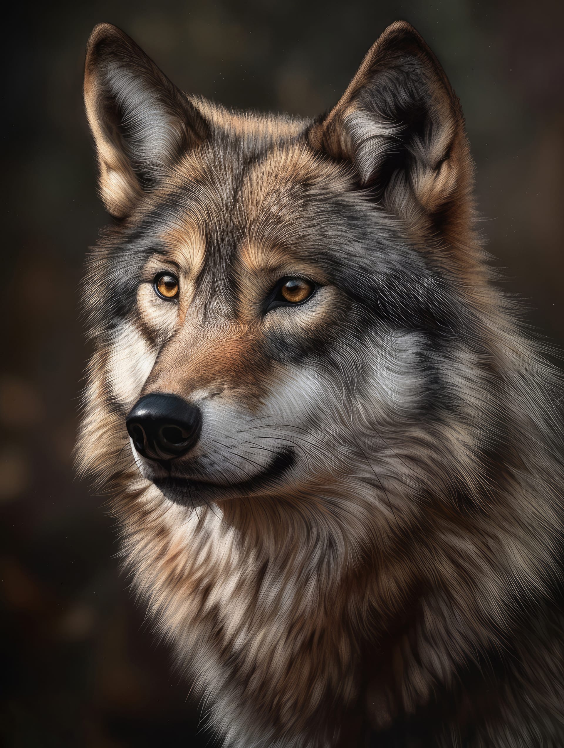 Wolf realistically photo portrait animal photo