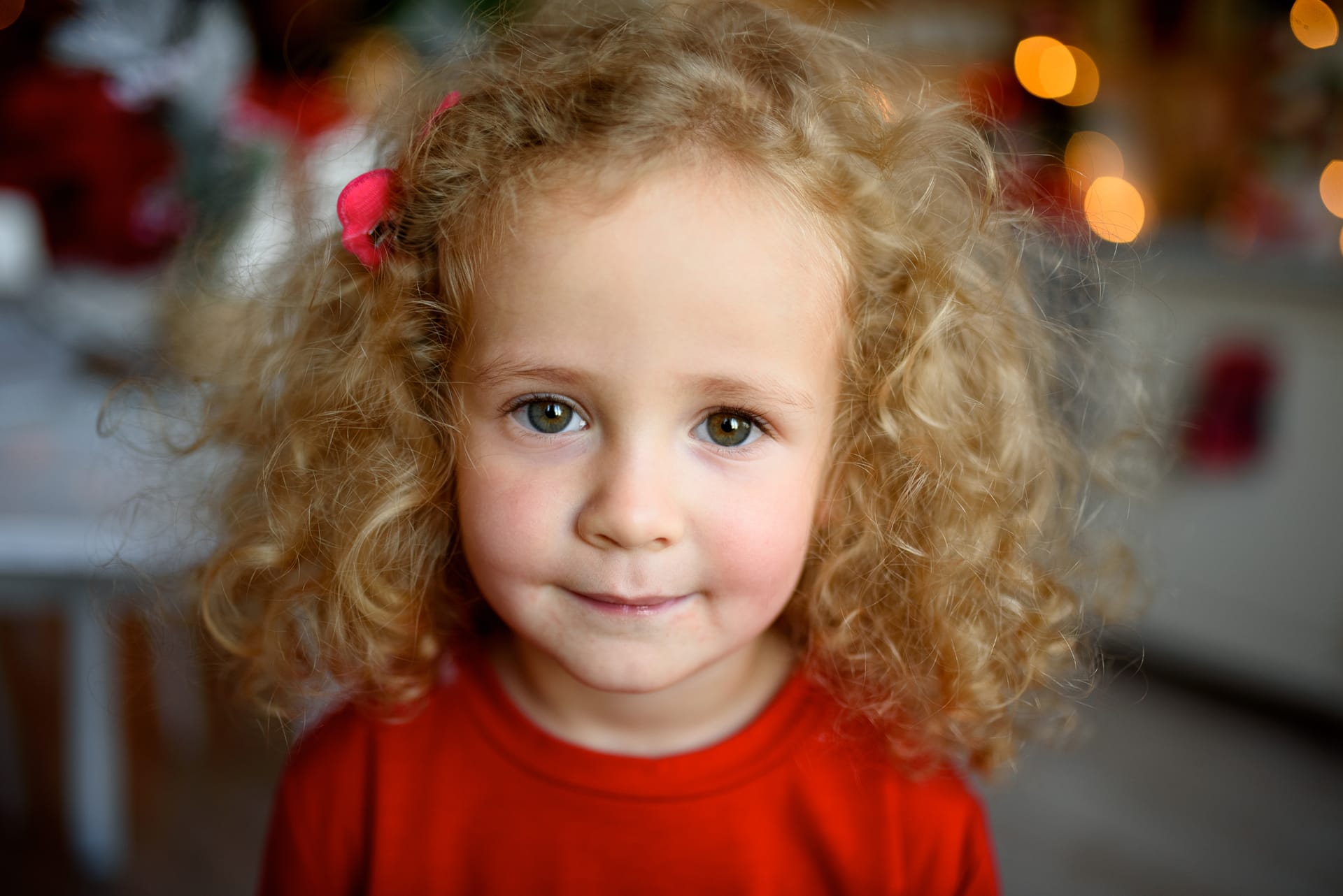 Portrait little beautiful girl with curly hair