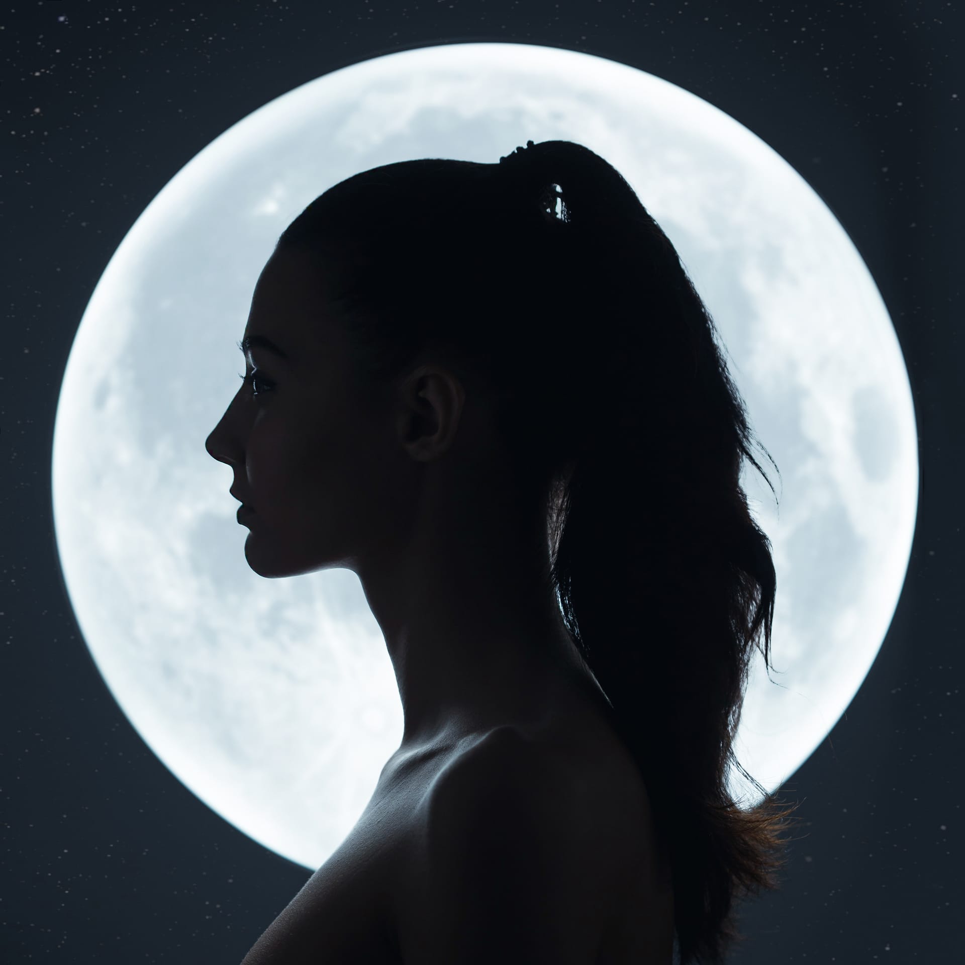 Portrait woman full moon beautiful lady picture