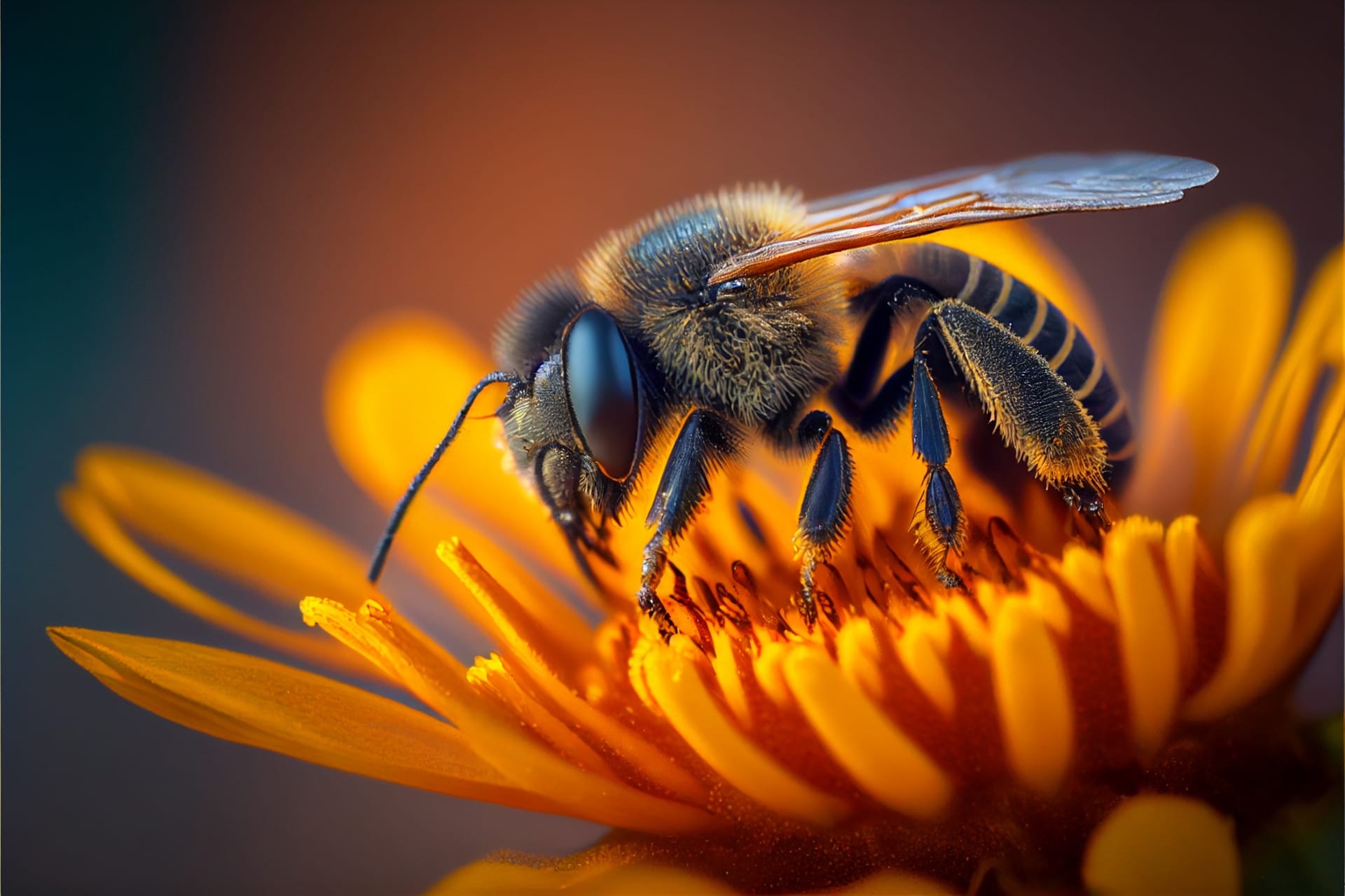 Bee picture bee flower super macro