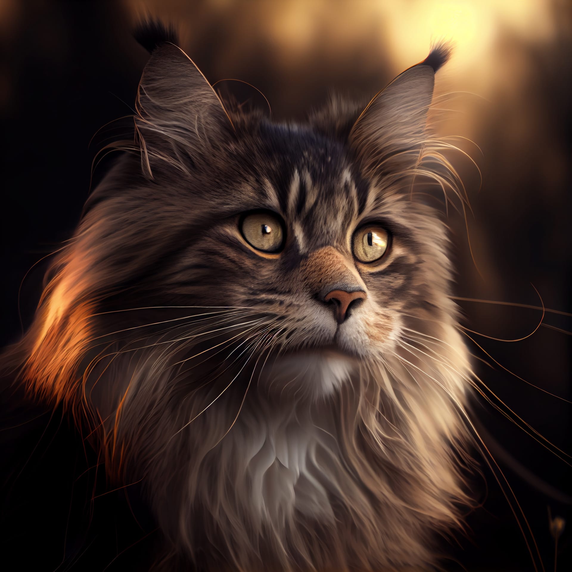 Norwegian forest cat breeds adorable image cat with sparkling eyes