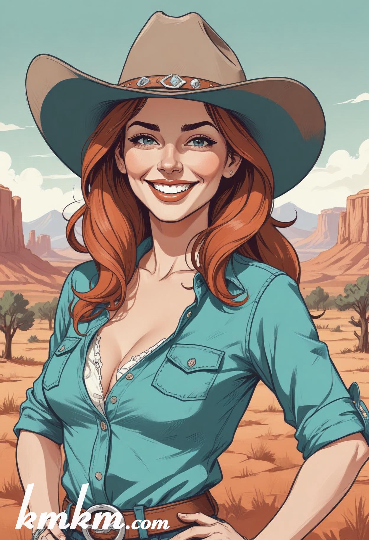 Cowgirl cartoon 01
