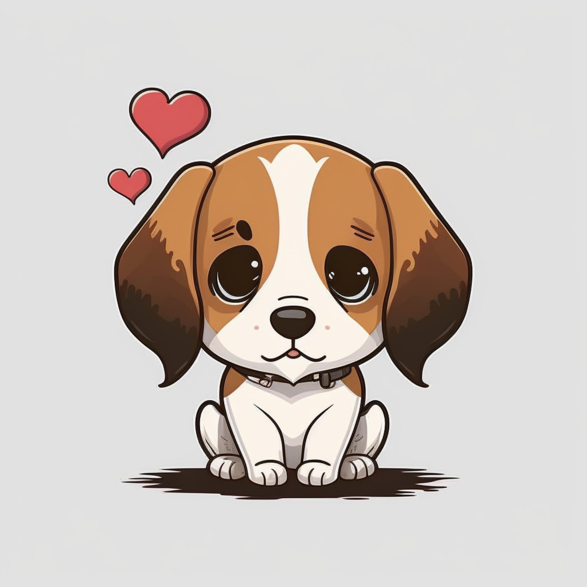 Adorable dog with heart valentines day fine image