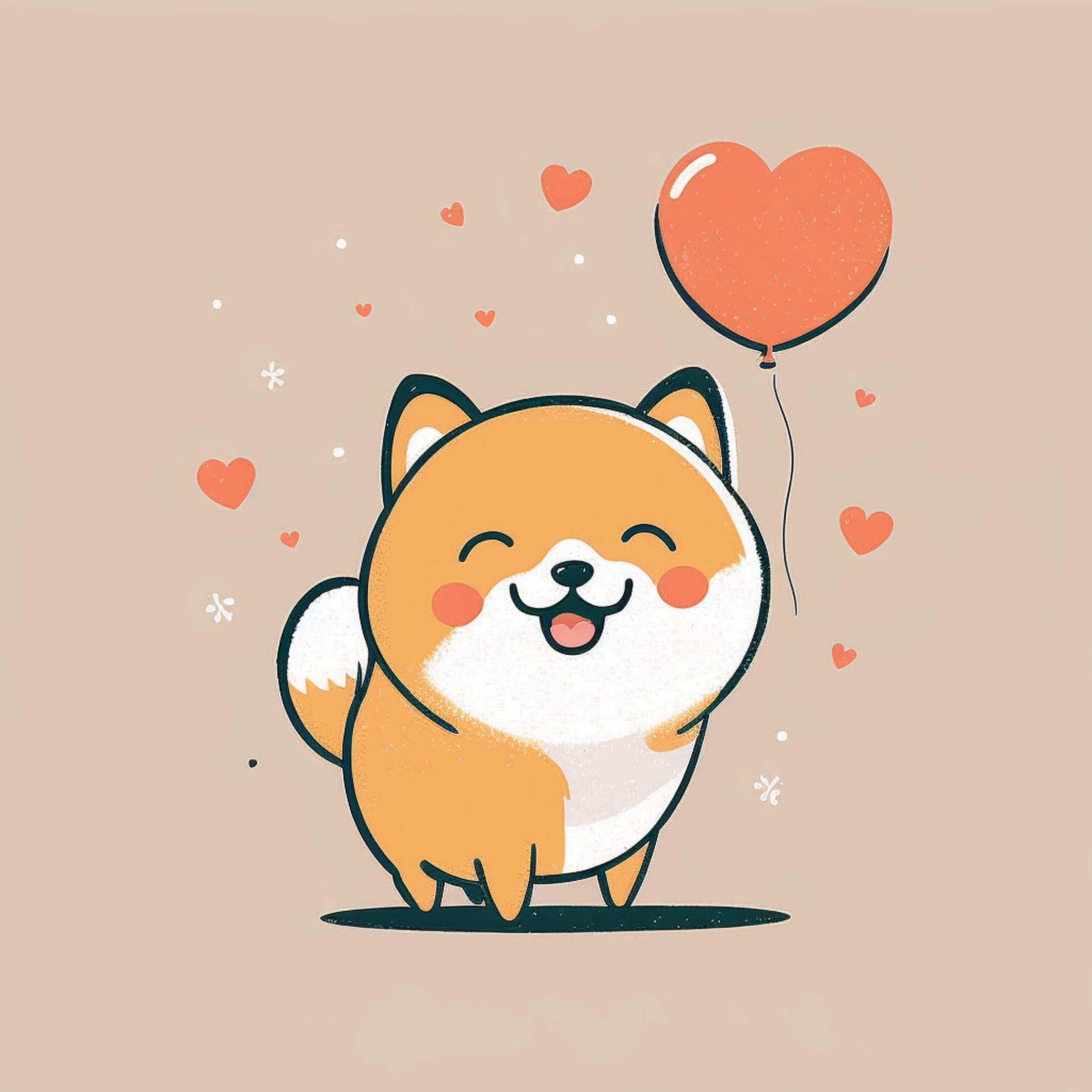 Adorable dog with heart valentines day