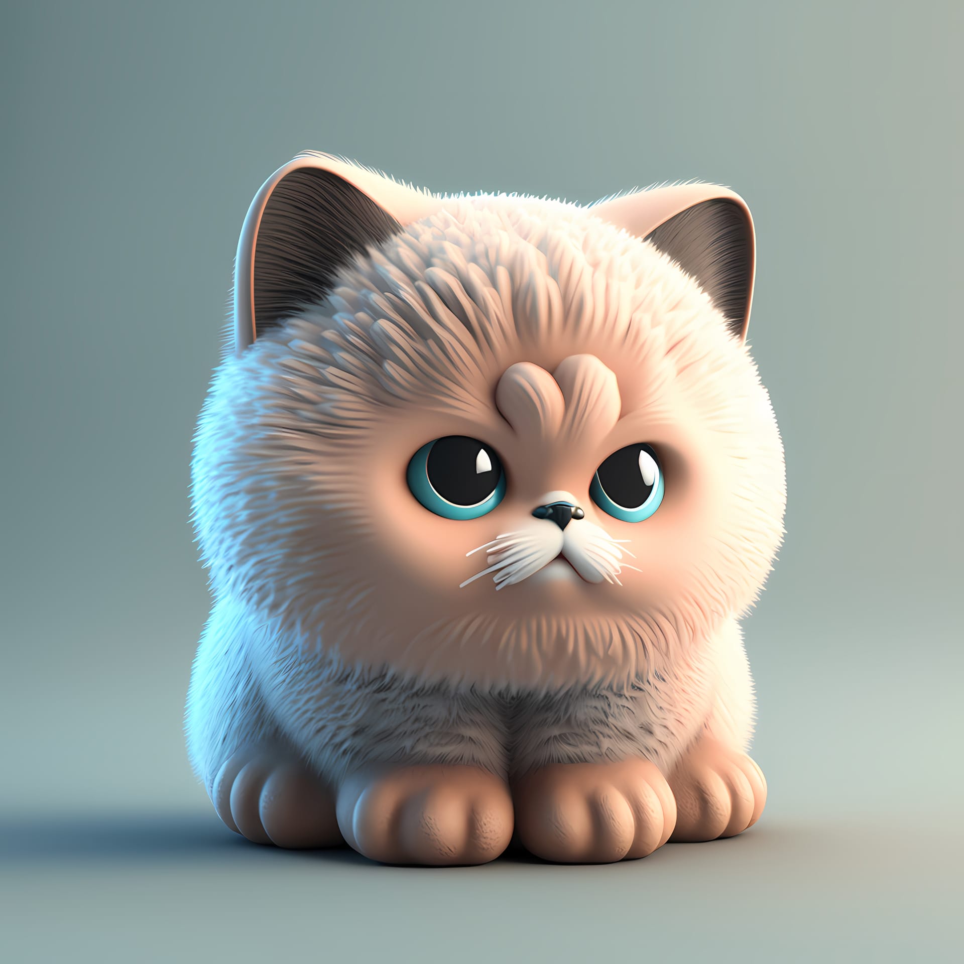 Adorable cute chubby cat 3d render captivating image