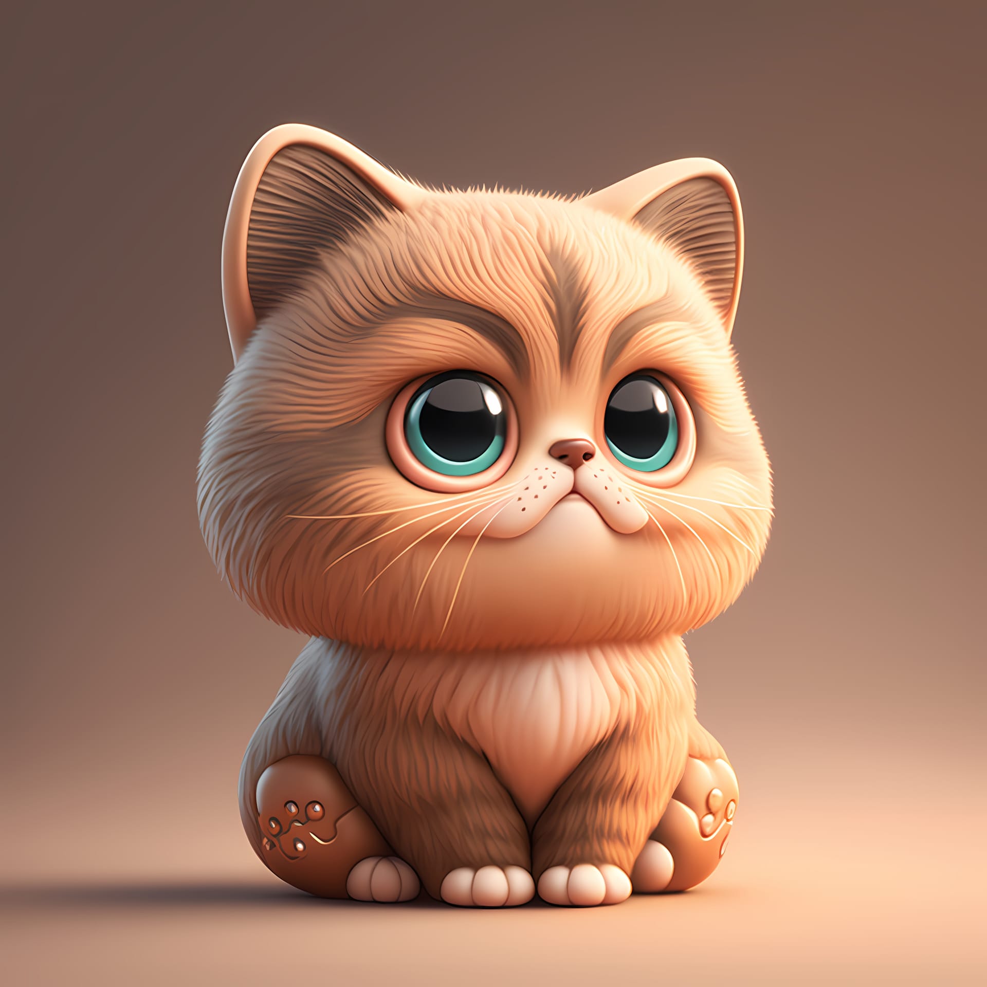 Adorable cute chubby cat 3d render graceful image