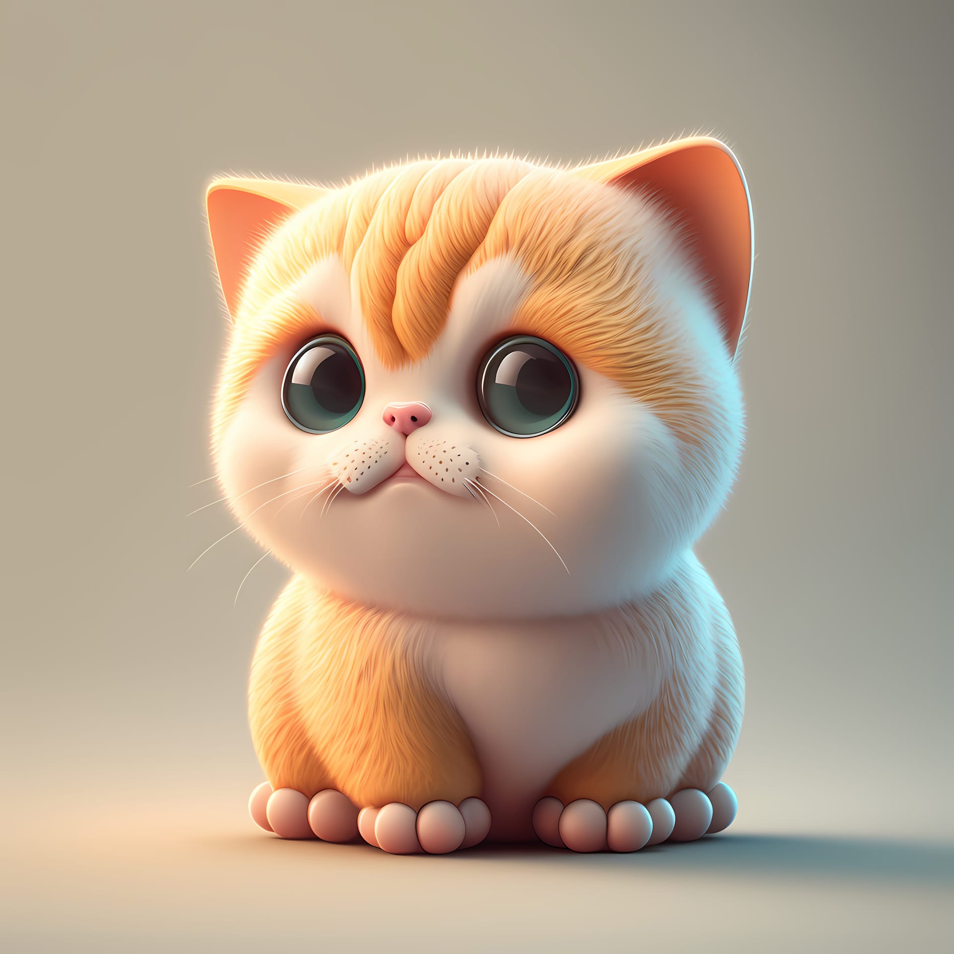 Cute cat pictures adorable cute chubby cat 3d render