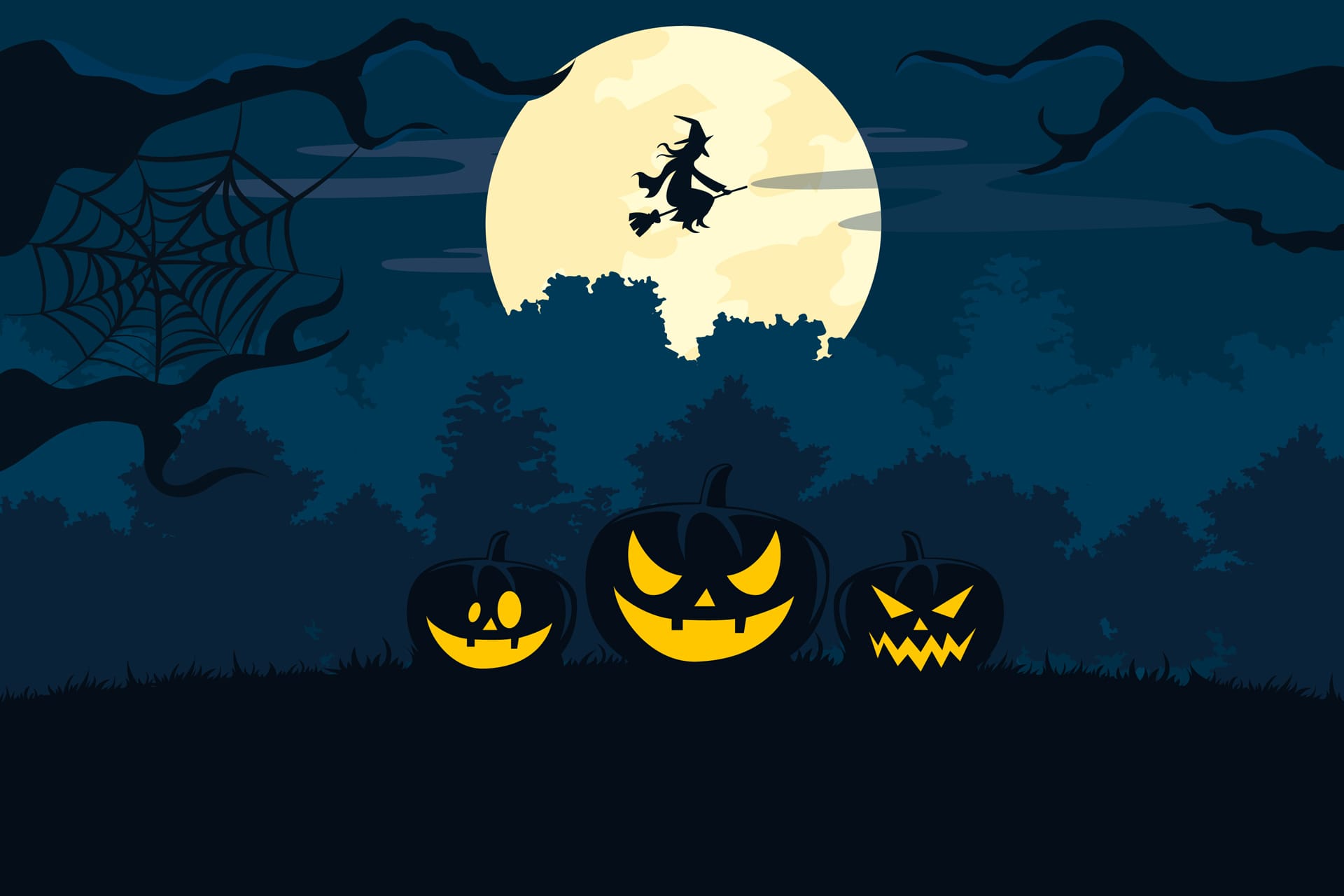Decorative halloween background flat style cute halloween pictures