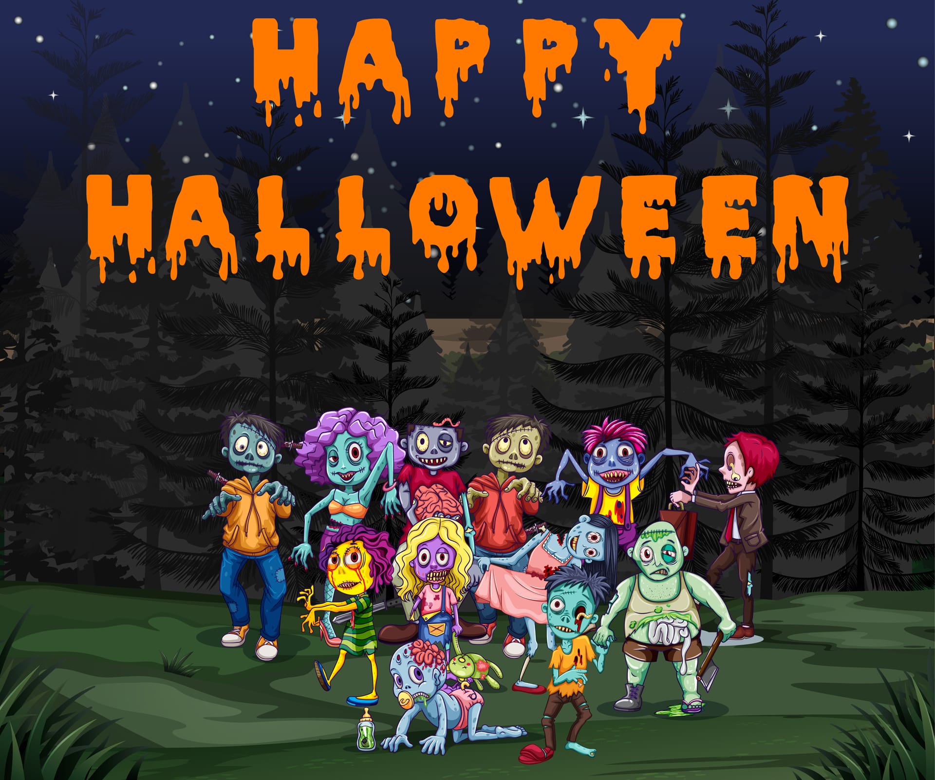 Halloween theme with zombies park