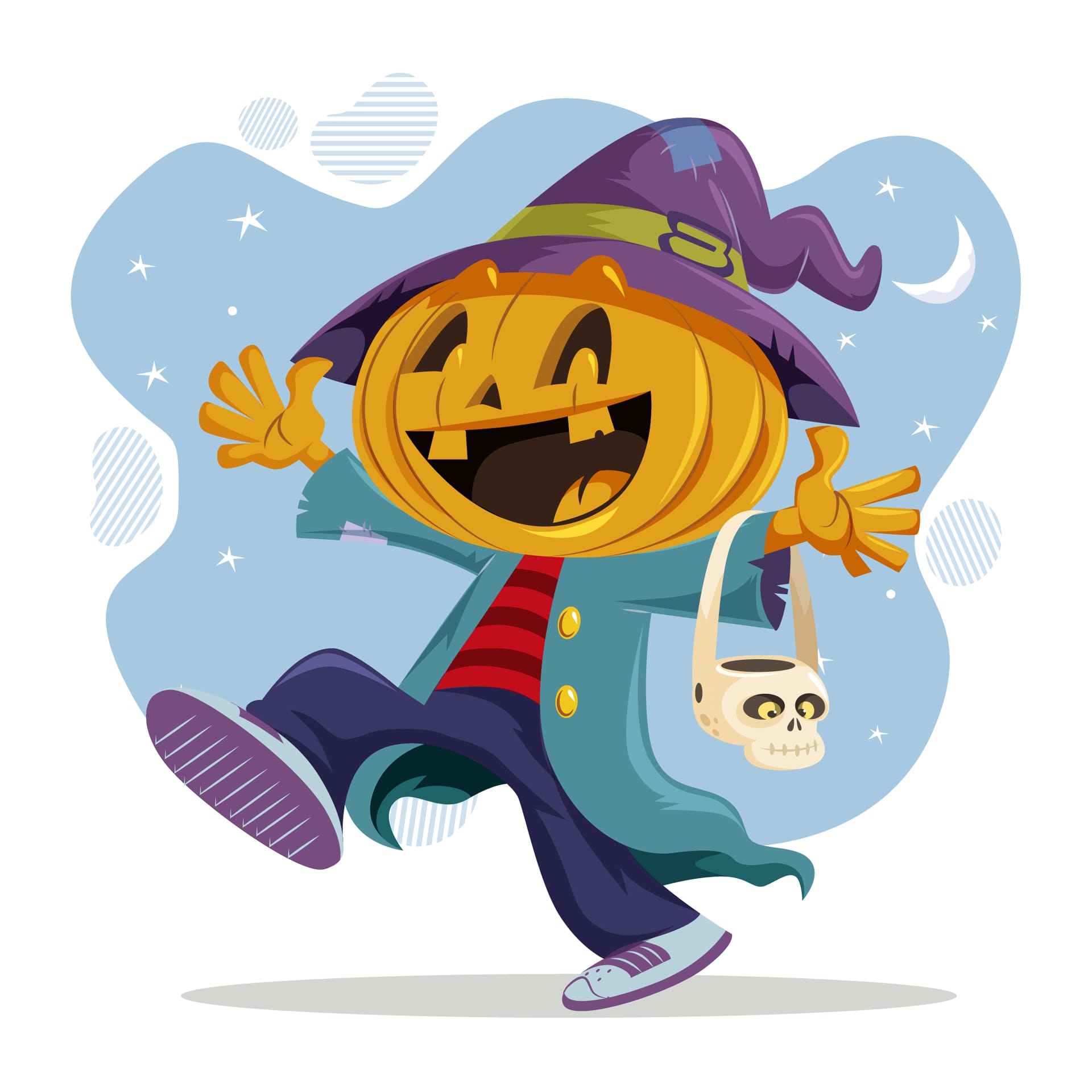Happy pumpkin cartoon style cute halloween pictures