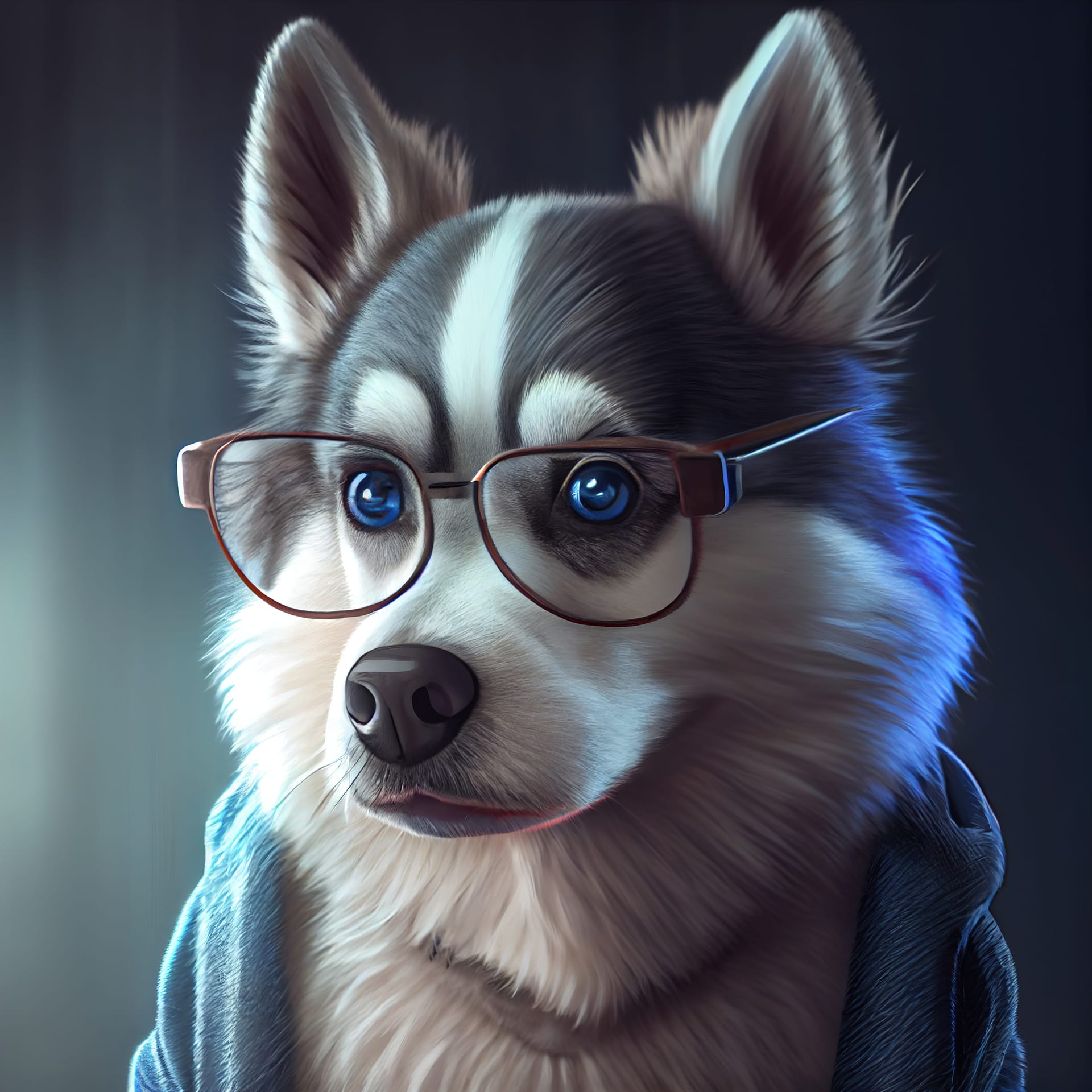 Dog images husky dog glasses