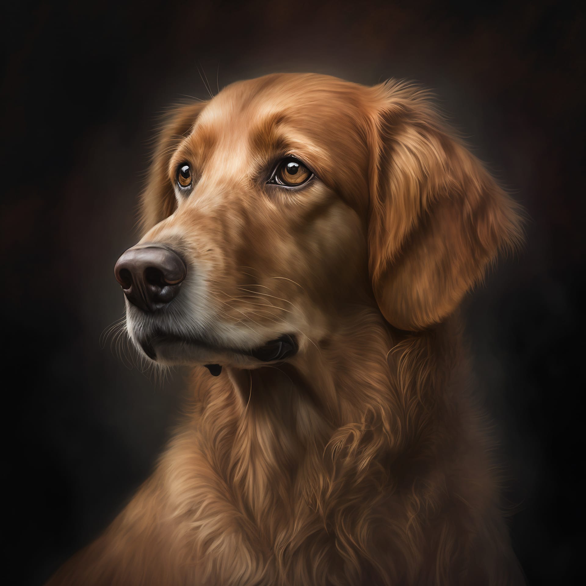 Dog portrait creative digital painting colorful image