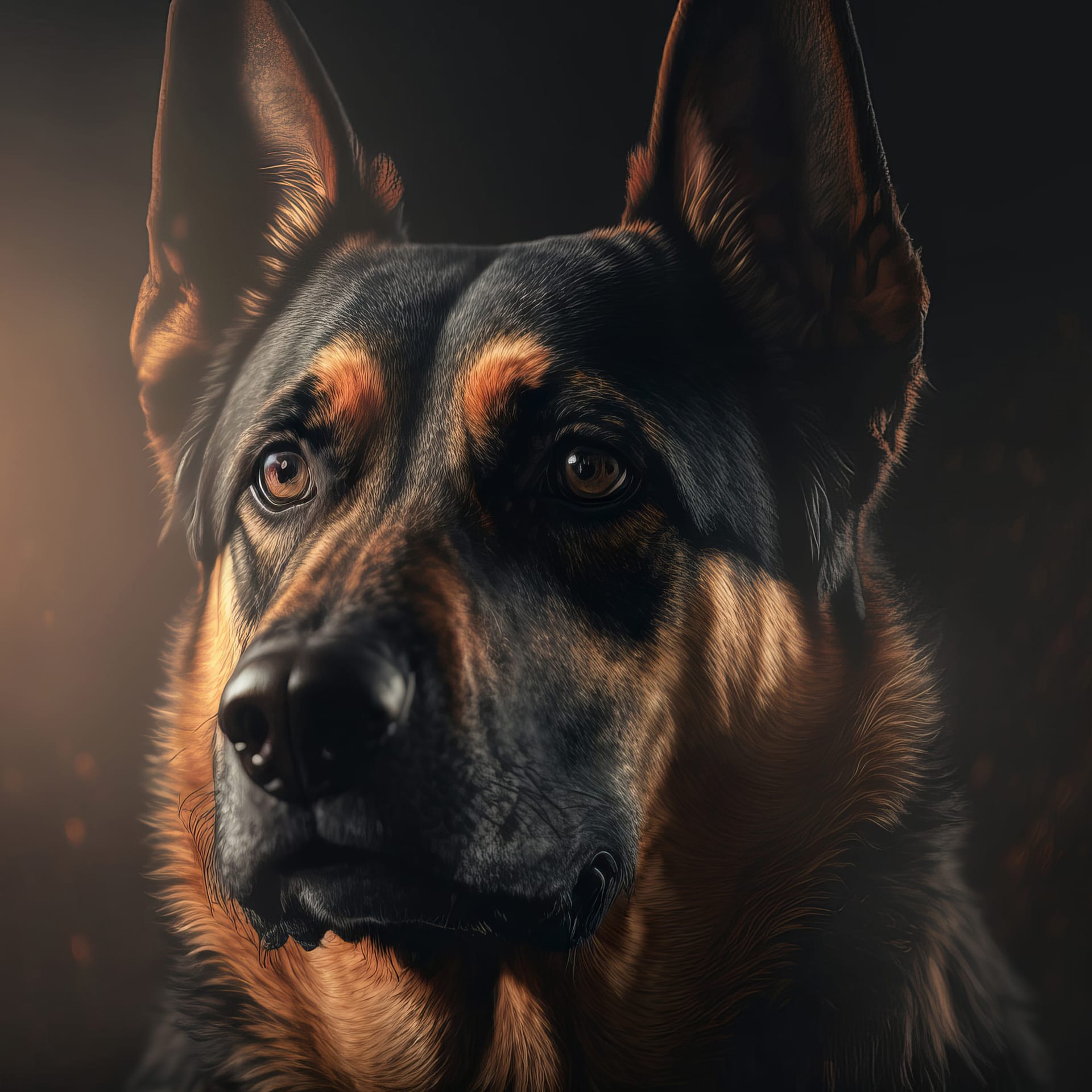 Generative illustration obedient german shepherd dog