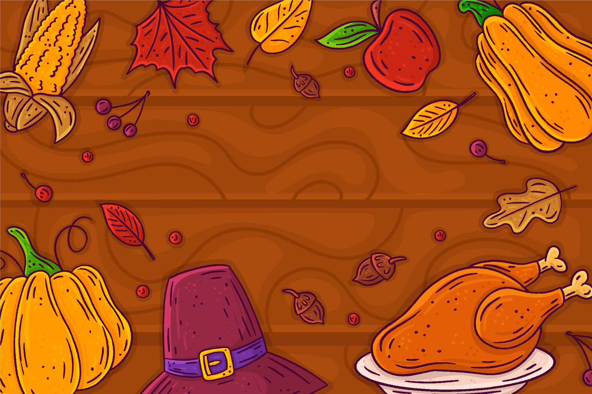 Hand drawn thanksgiving background image happy thanksgiving images