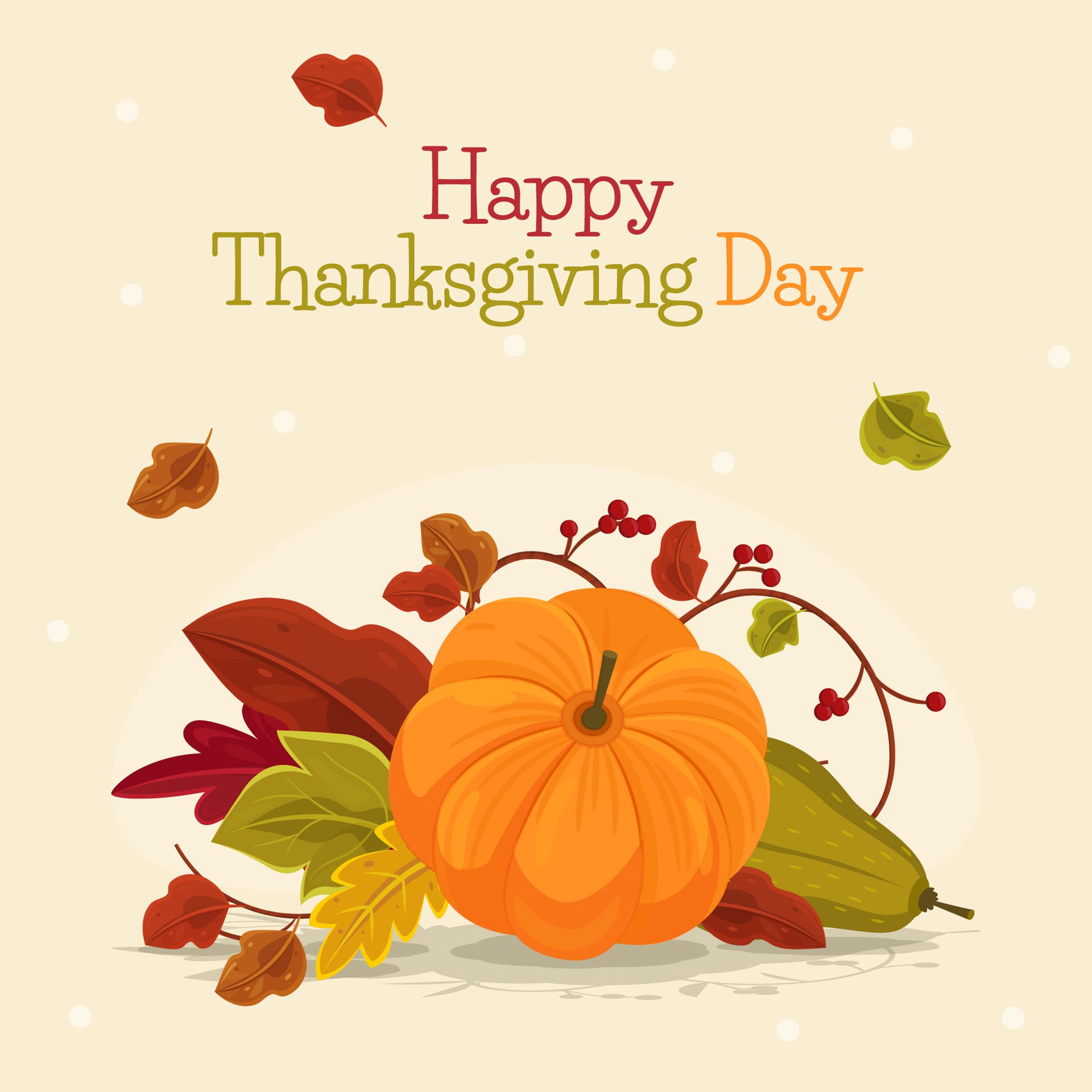Lovely thanksgiving background with flat design