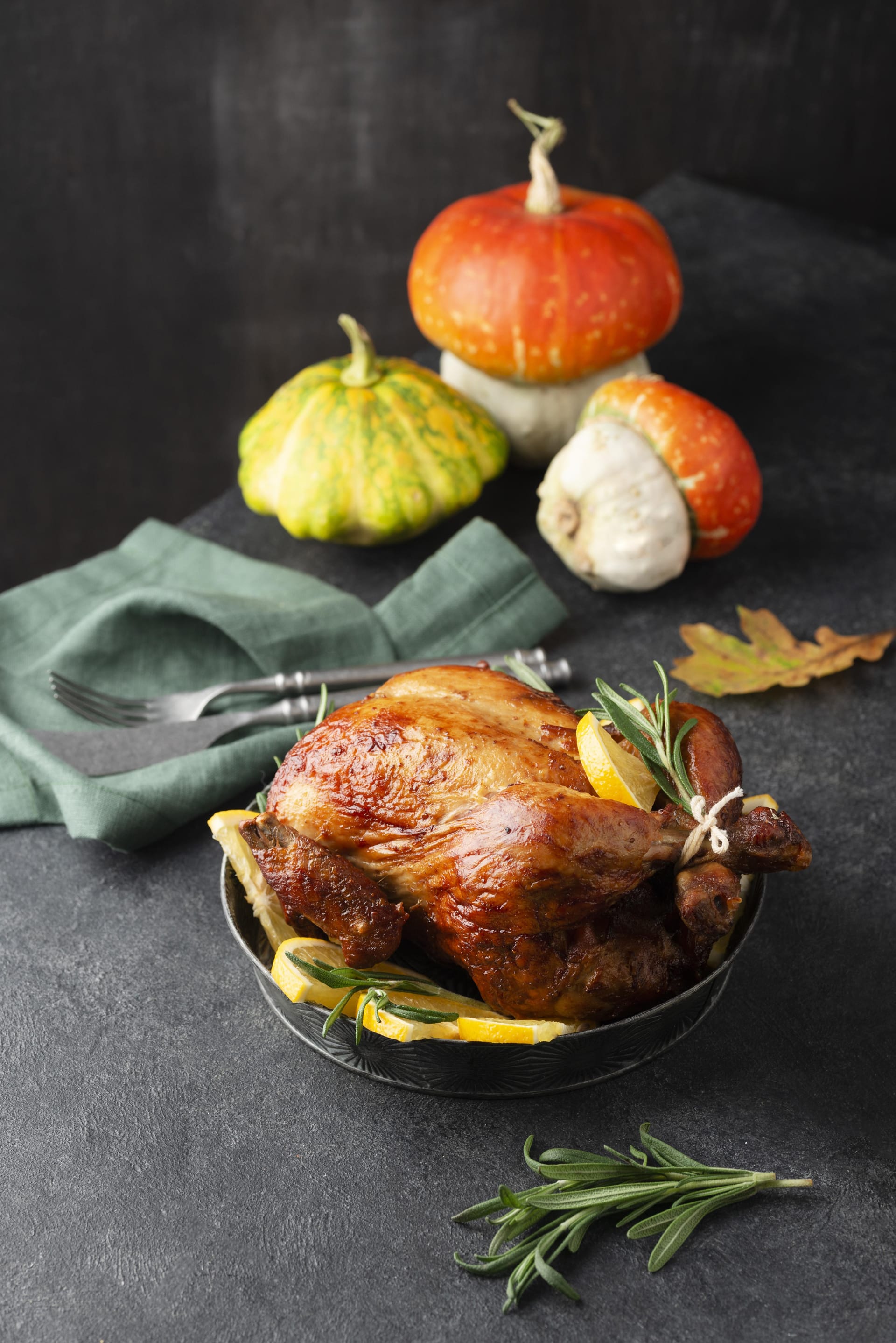 Thanksgiving day delicious meal arrangement image